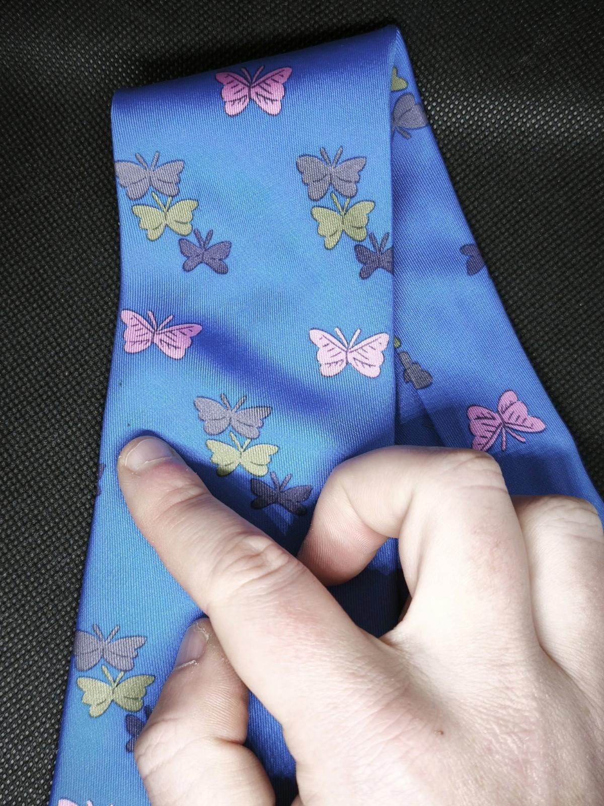 Hermes Hermès Blue Novelty Butterflies Tie Woven 7133 FA France Size ONE SIZE - 4 Thumbnail