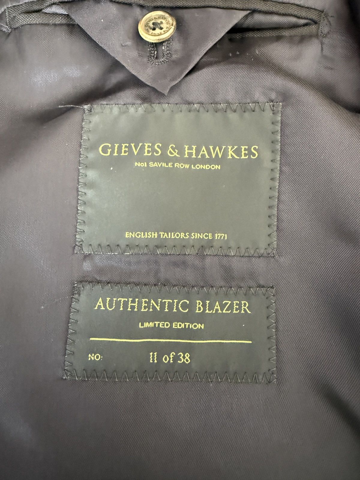 Gieves & Hawkes Gieves & Hawkes Mens Navy Blue Blazer Size 46R - 3 Thumbnail