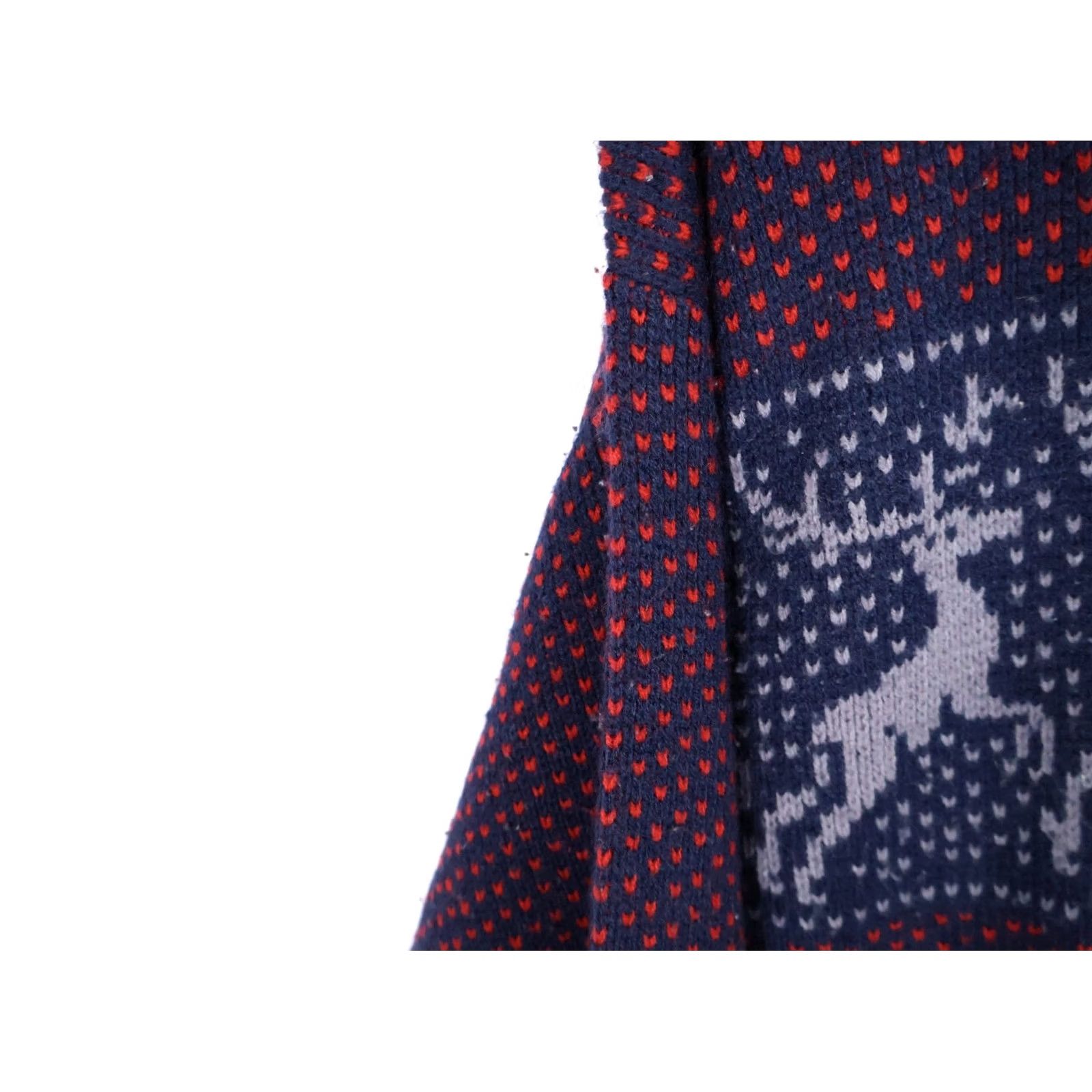 Vintage VINTAGE Men's XL Dark Red Blue Birdseye Sweater Crewneck Knit Reindeer Motif 90s Size US XL / EU 56 / 4 - 5 Thumbnail