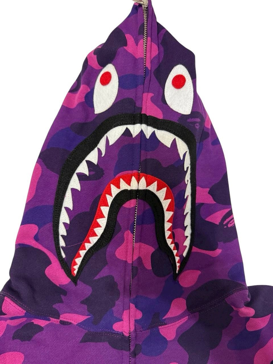 Bape Purple Shark Full Zip Up Hooded Bape Size US L / EU 52-54 / 3 - 3 Thumbnail