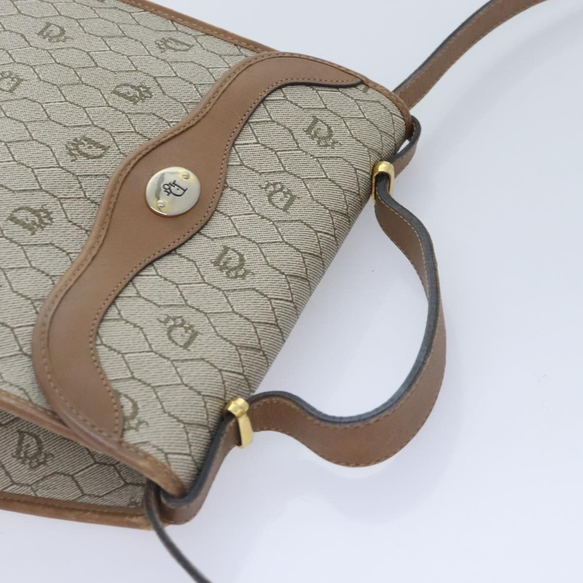 Dior DIOR Honeycomb Canvas Bag Pvc Leather Beige Gold Size ONE SIZE - 6 Thumbnail