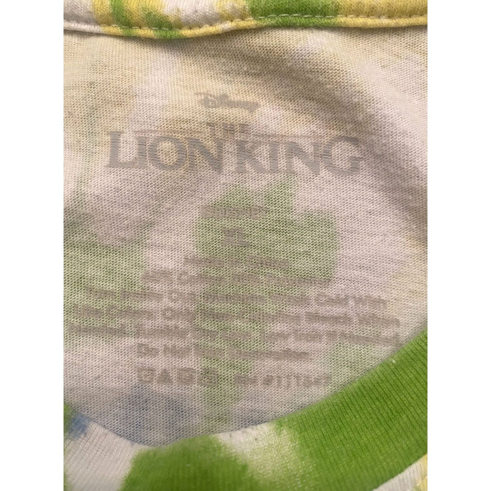 Disney Disney The Lion King Tie Dye T-Shirt Womens LG Yellow Green Blue Multicolor 2000s Y2K Tie Dye Shirt Women XL Size XL / US 12-14 / IT 48-50 - 3 Thumbnail