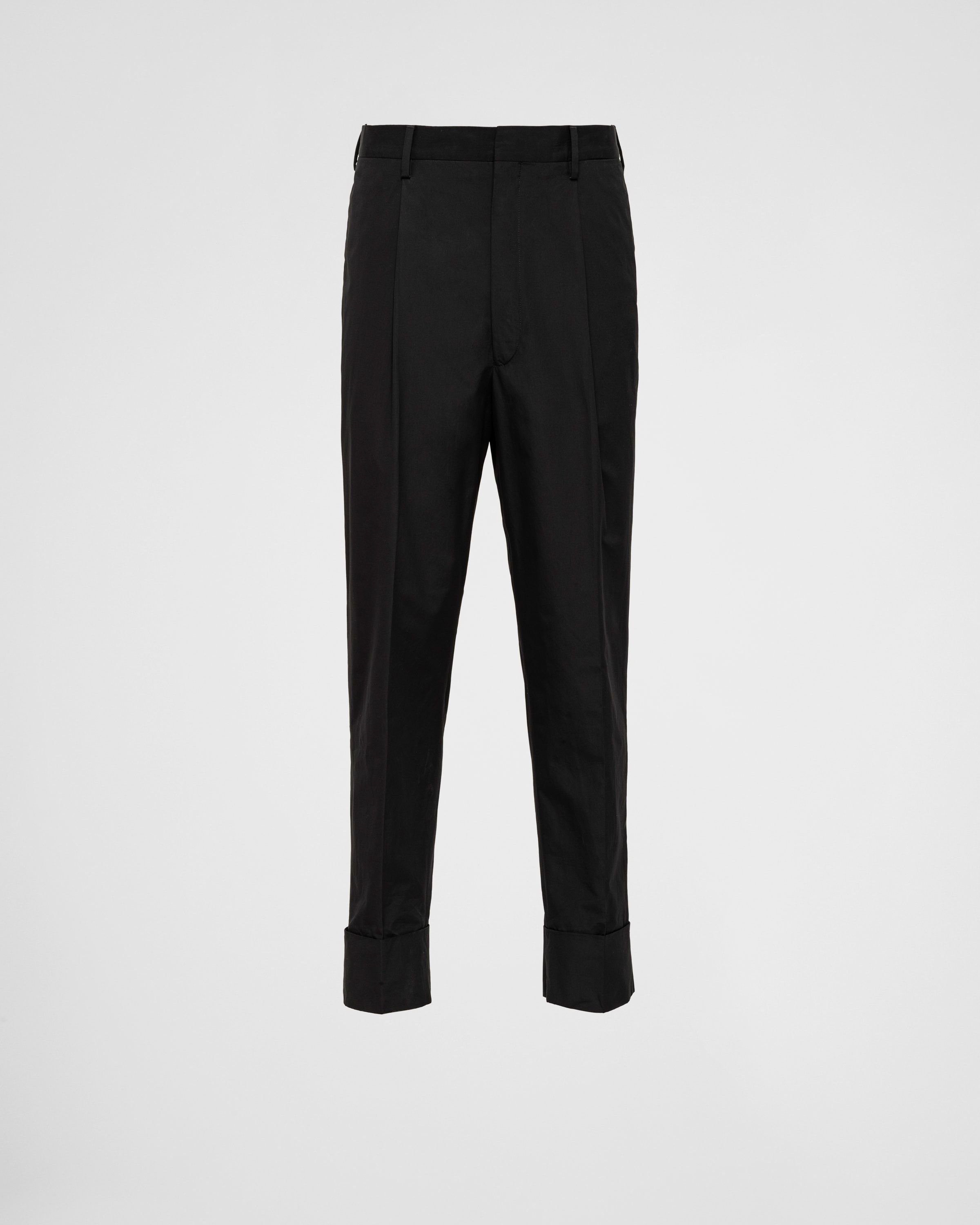 Prada o1bcso1str1025 Popeline Cotton Pants in Black Size US 32 / EU 48 - 1 Thumbnail