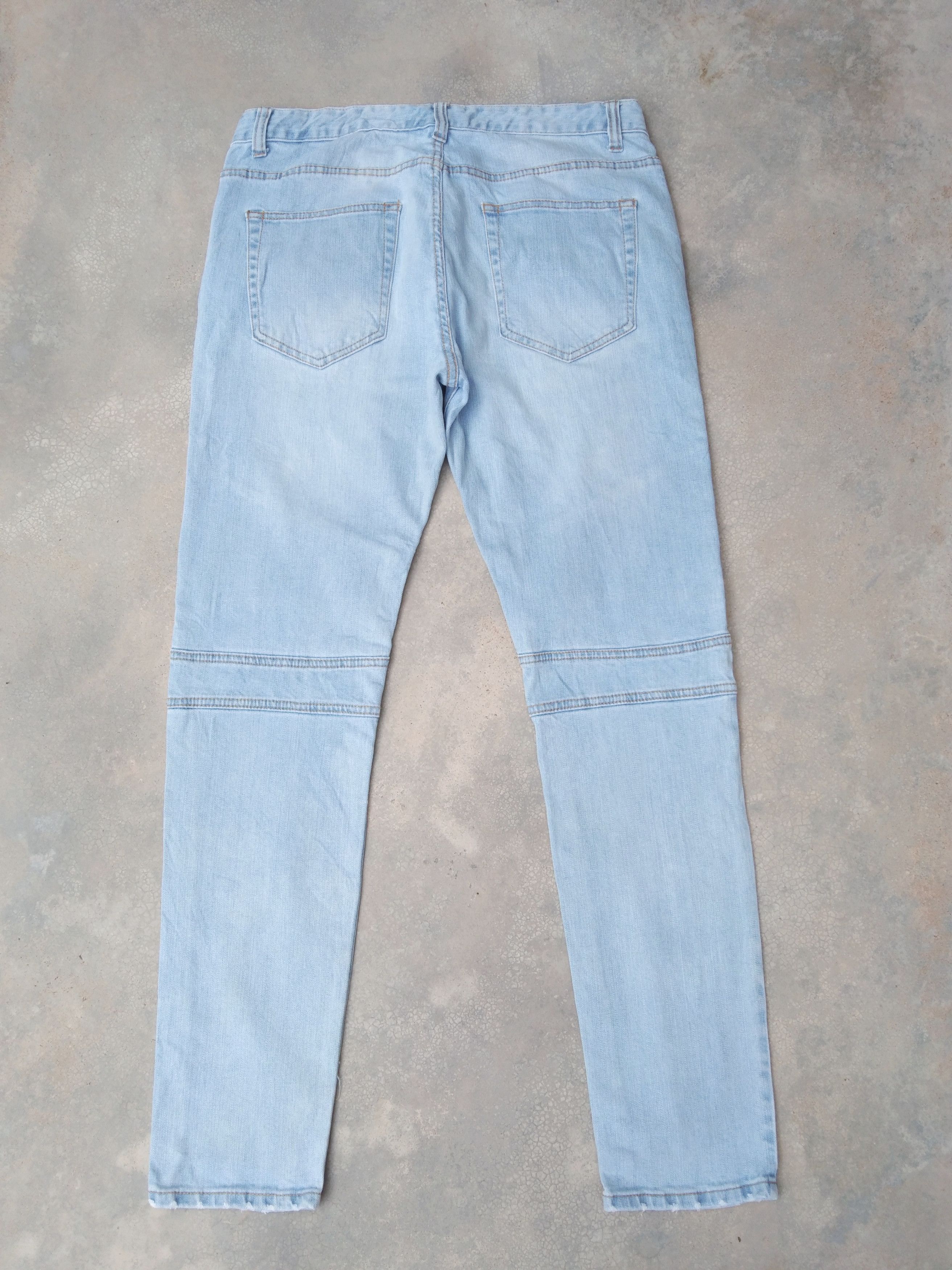 Forever 21 × Jean Forever 21 Bikers Balmain Jeans Style 33x31 Size US 33 - 2 Thumbnail