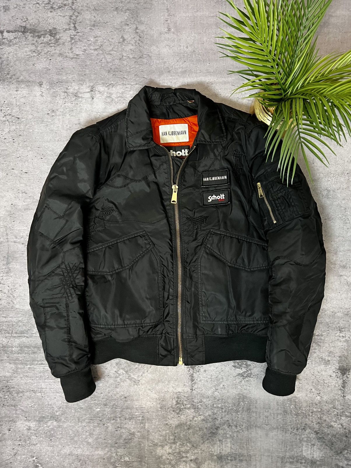 Han Kjobenhavn × Schott Schott x Han Kjøbenhavn patchwork MA-1 military jacket Size US L / EU 52-54 / 3 - 1 Thumbnail