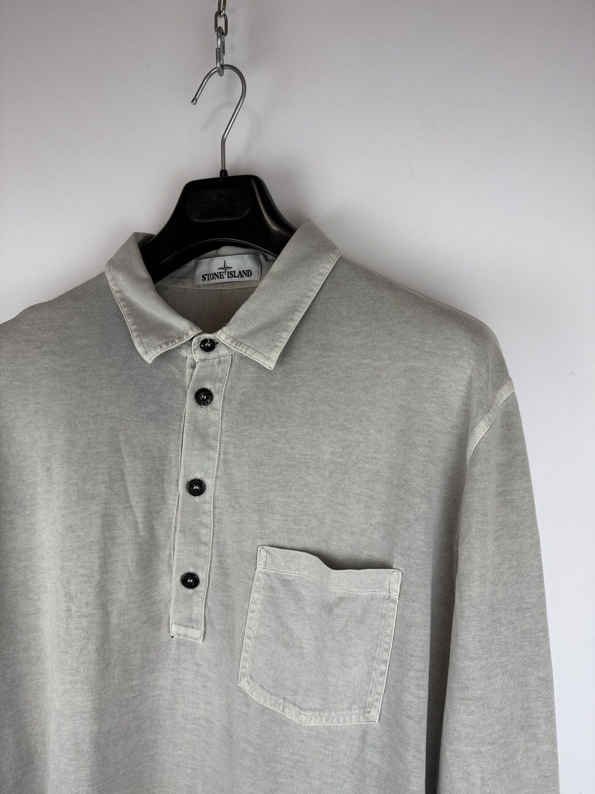 Stone Island Grey Stone Island long-sleeves polo Size US XXL / EU 58 / 5 - 2 Thumbnail
