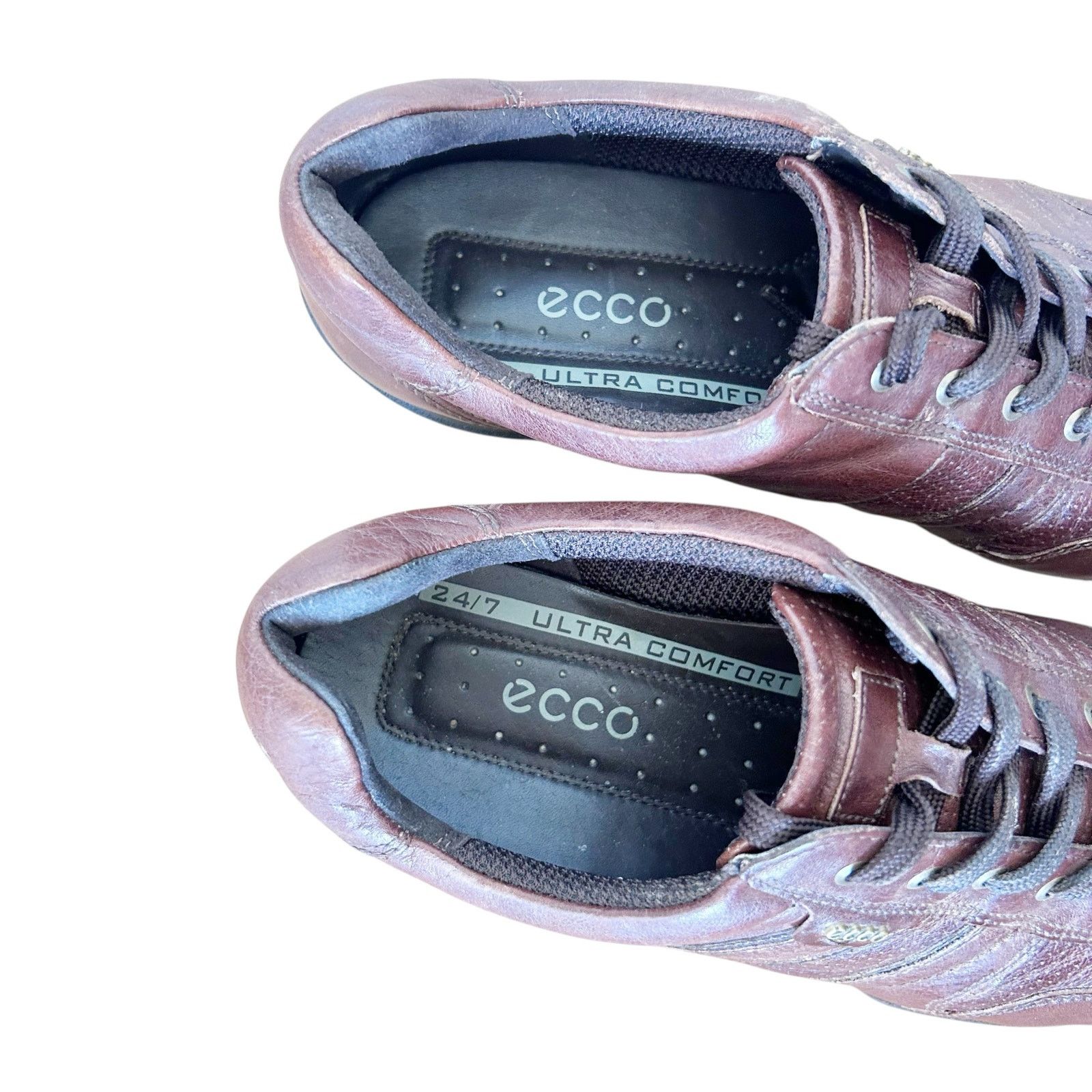 Ecco Ecco 24/7 Ultra Comfort Brown Leather Sneakers Sz 43 Size US 10 / EU 43 - 2 Thumbnail