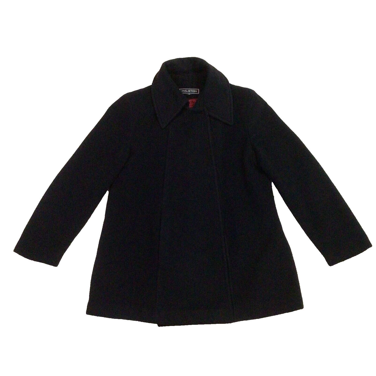 Halston Vtg Halston Black Jacket Coat Wool Cashmere 12 Red Liner | Grailed