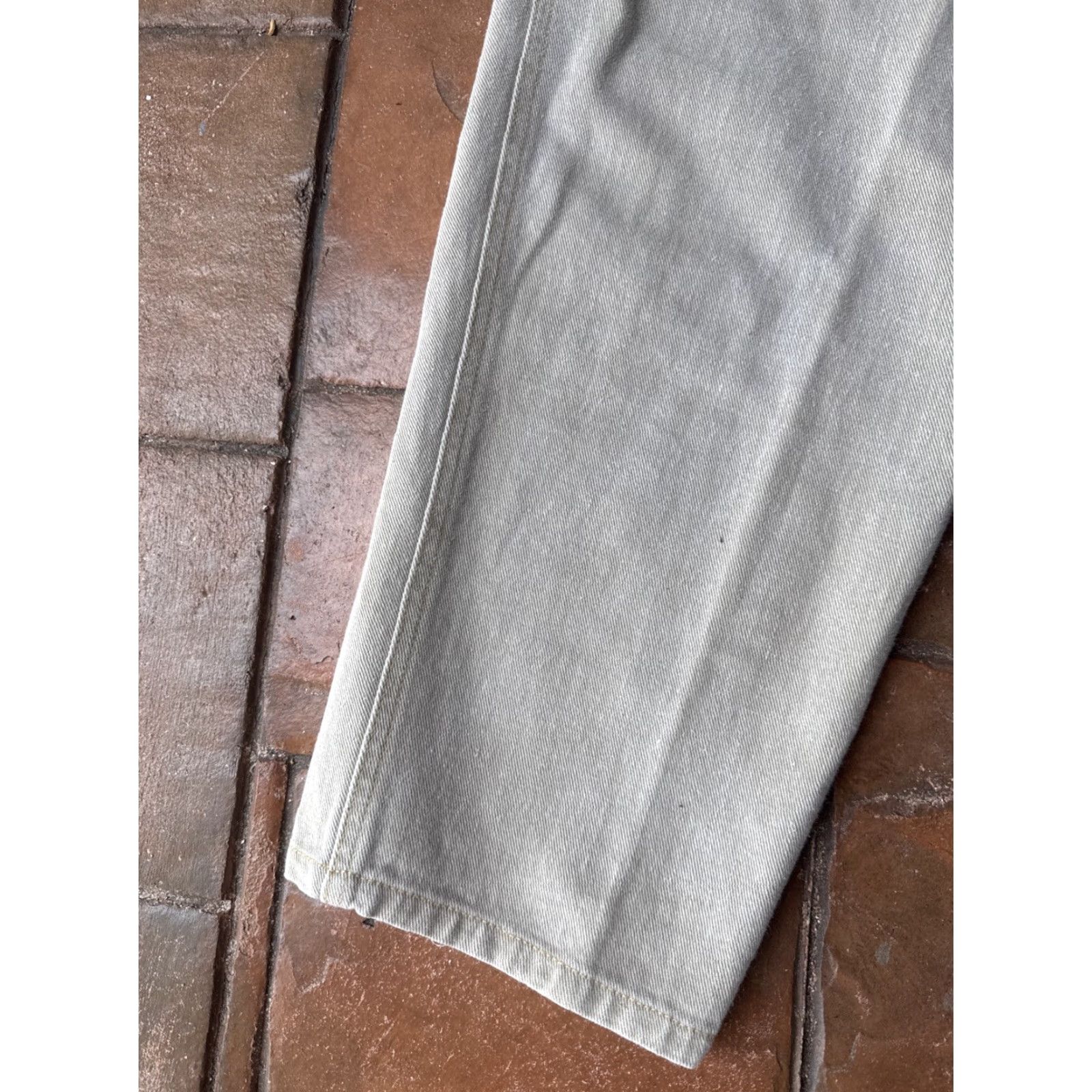 Vintage VINTAGE Paco Baggy Jeans Men 31x32 Hip Hop Skater Grunge Tapered Denim 31 Beige Cotton PACO Jeans Men Size US 31 - 7 Thumbnail