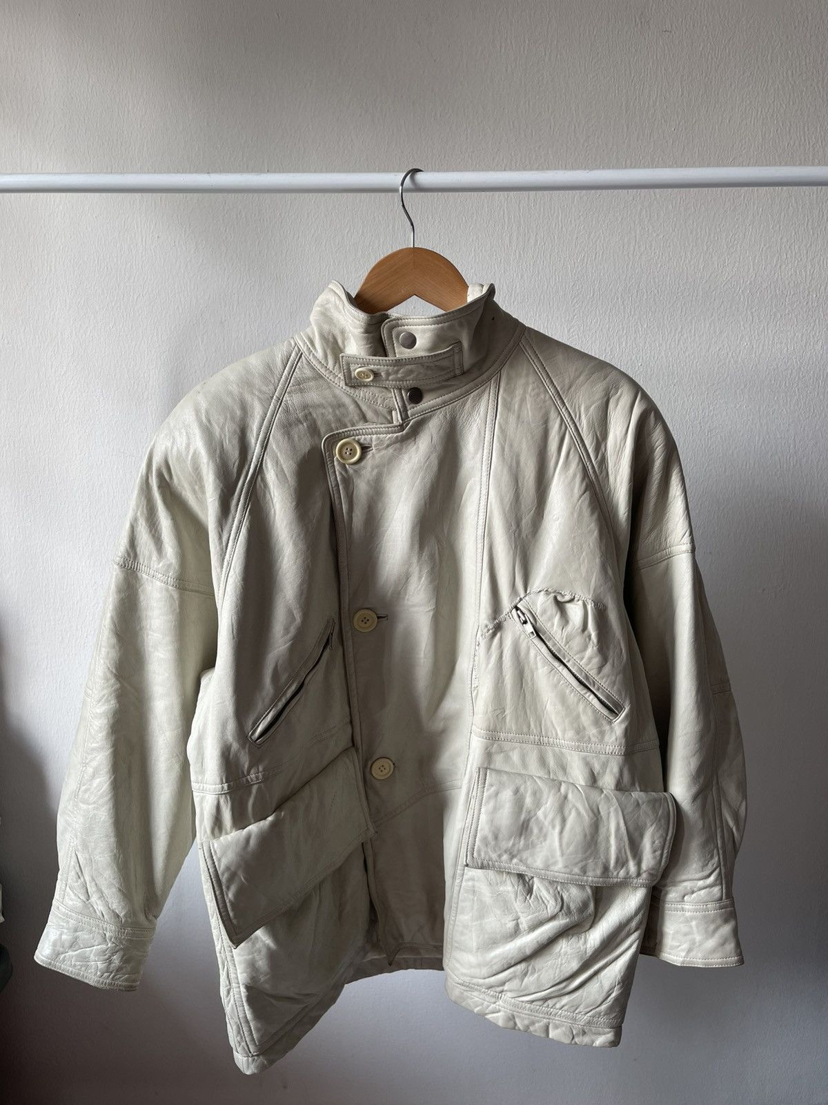 Hai Sporting Gear 80s Hai Sporting Gear Multipocket Leather Jacket Size US XL / EU 56 / 4 - 3 Thumbnail