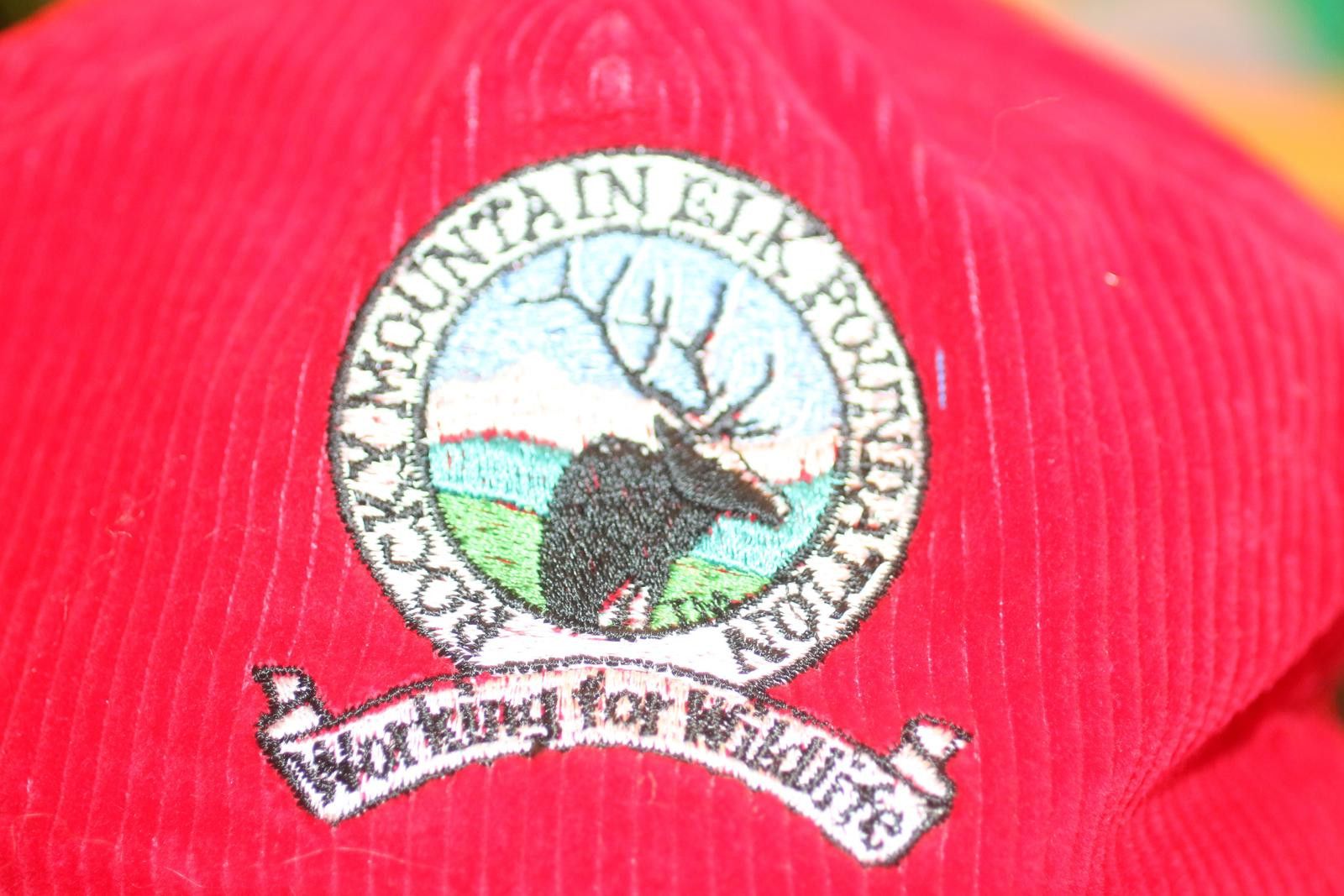 MLB Vintage Red Corduroy Strapback Hat Moose Mountain Elk Lodge Size ONE SIZE - 2 Thumbnail