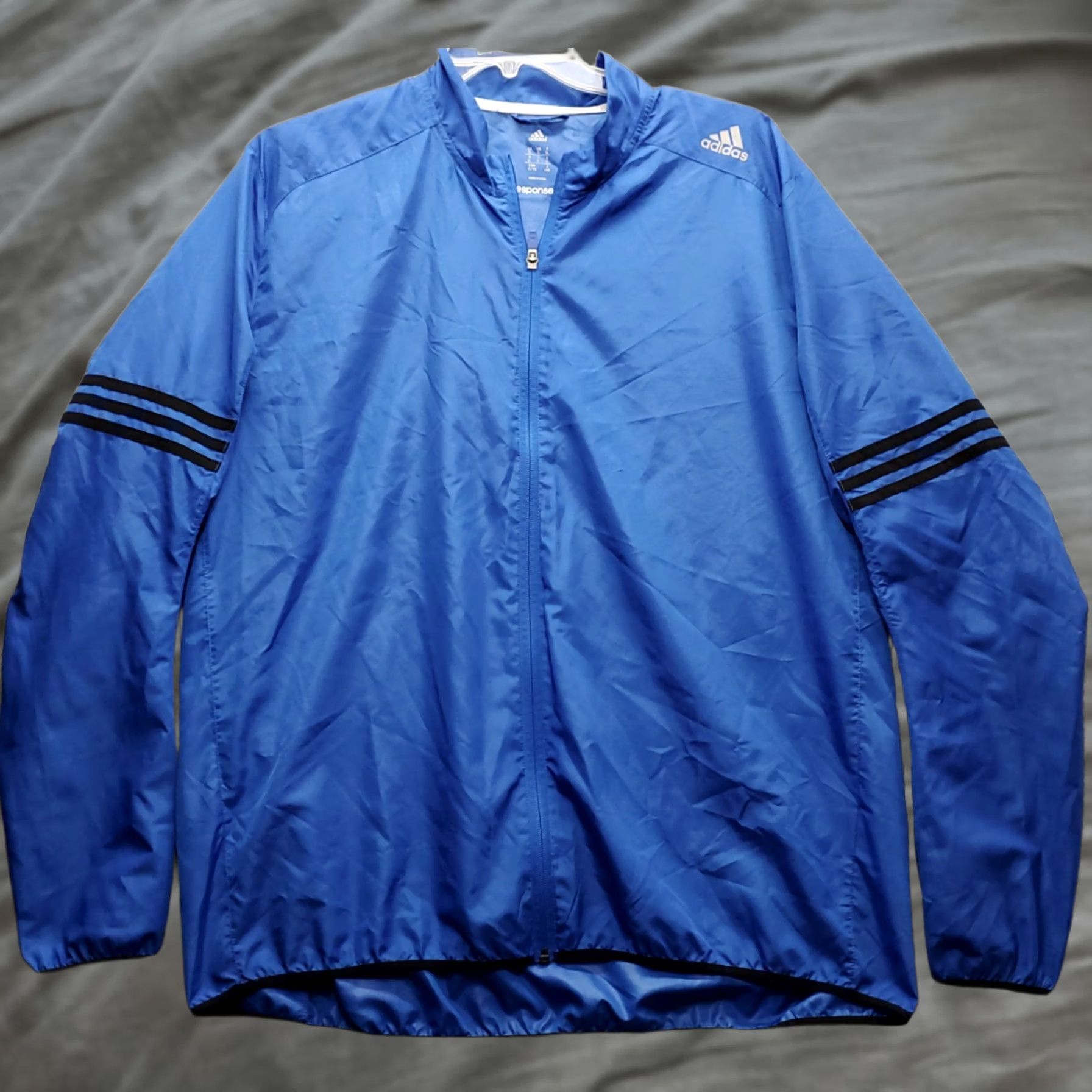 Adidas Adidas Response Packable Windbreaker Jacket Mens XL Blue Lightweight Full Zip Size US XL / EU 56 / 4 - 1 Thumbnail
