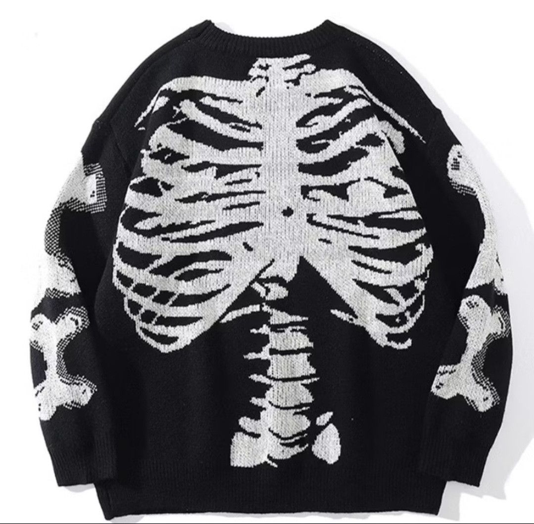 Japanese Brand × PPFM Black colour harajuku skull black colour knitwear sweater Size US XL / EU 56 / 4 - 1 Thumbnail