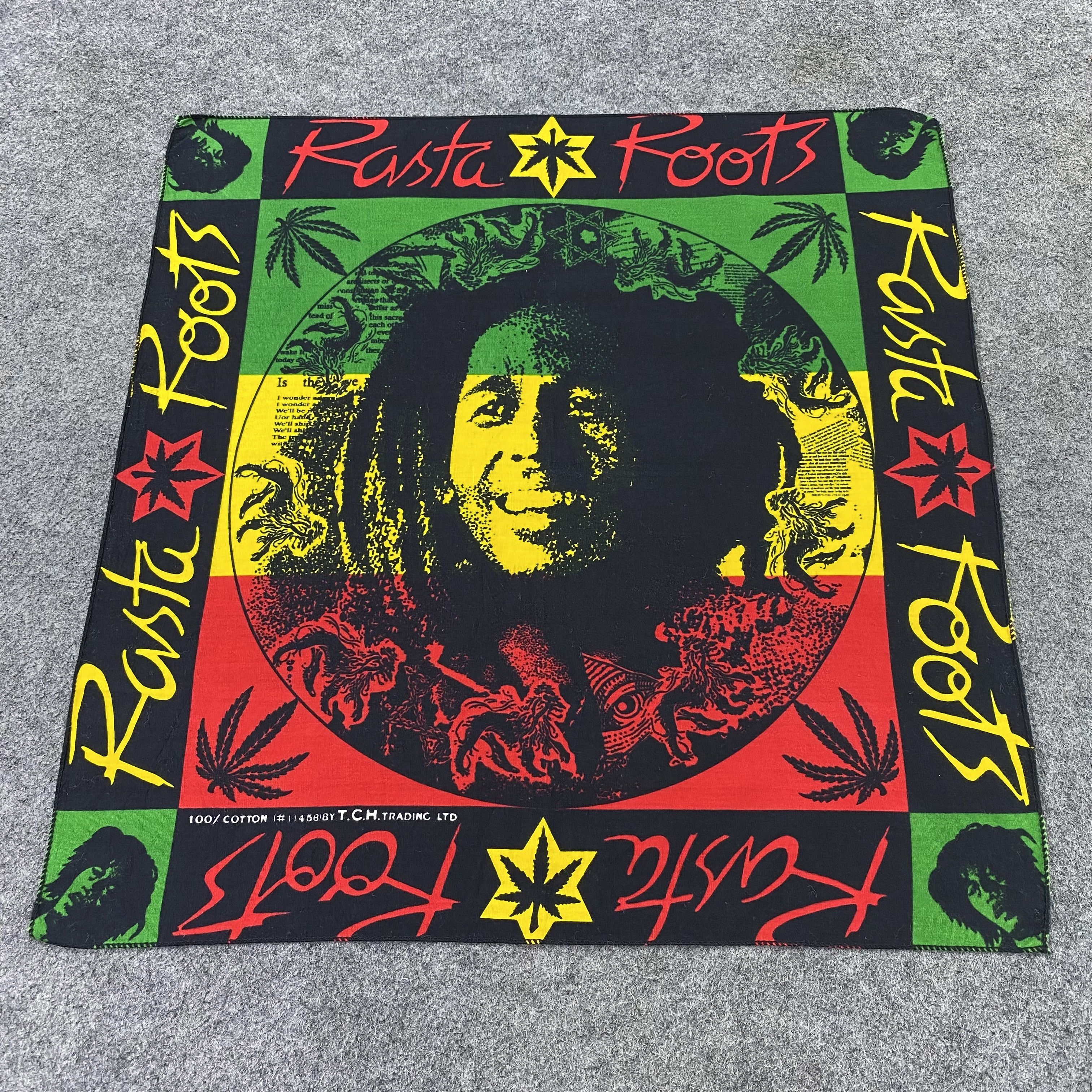 Bob Marley × Vintage BOB MARLEY Handkerchief / Bandana / Neckerchief-B1395 Size ONE SIZE - 1 Thumbnail