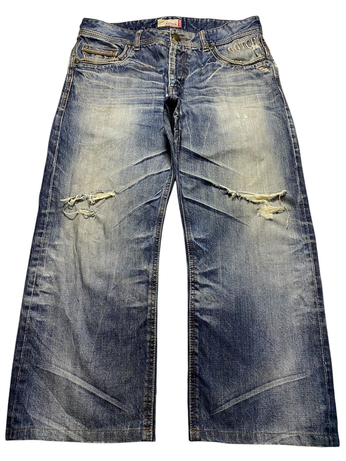 Gotcha Vintage Gotcha Remember your Roots Embroidered Baggy Jeans Size US 35 - 1 Thumbnail