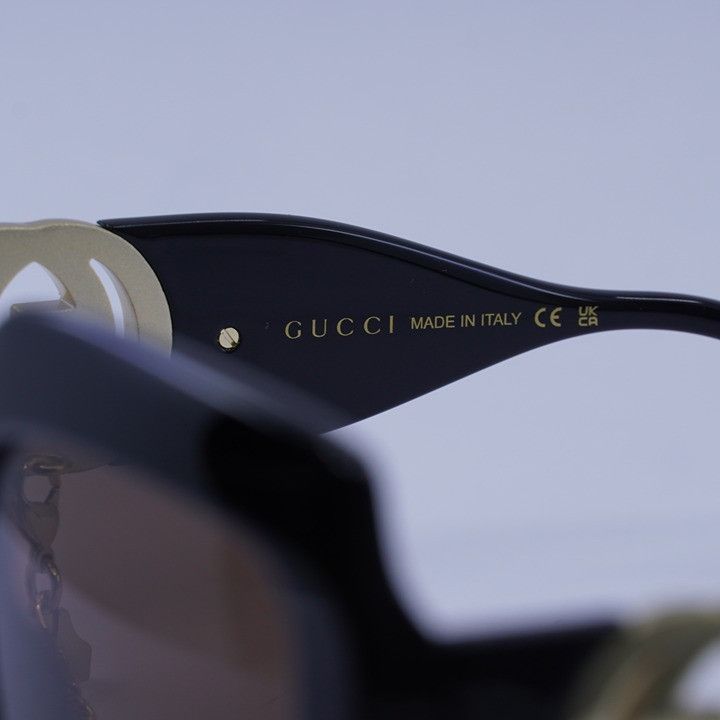 Gucci Gucci GG1022S 005 Sunglasses Black Square Frame Size ONE SIZE - 8 Thumbnail