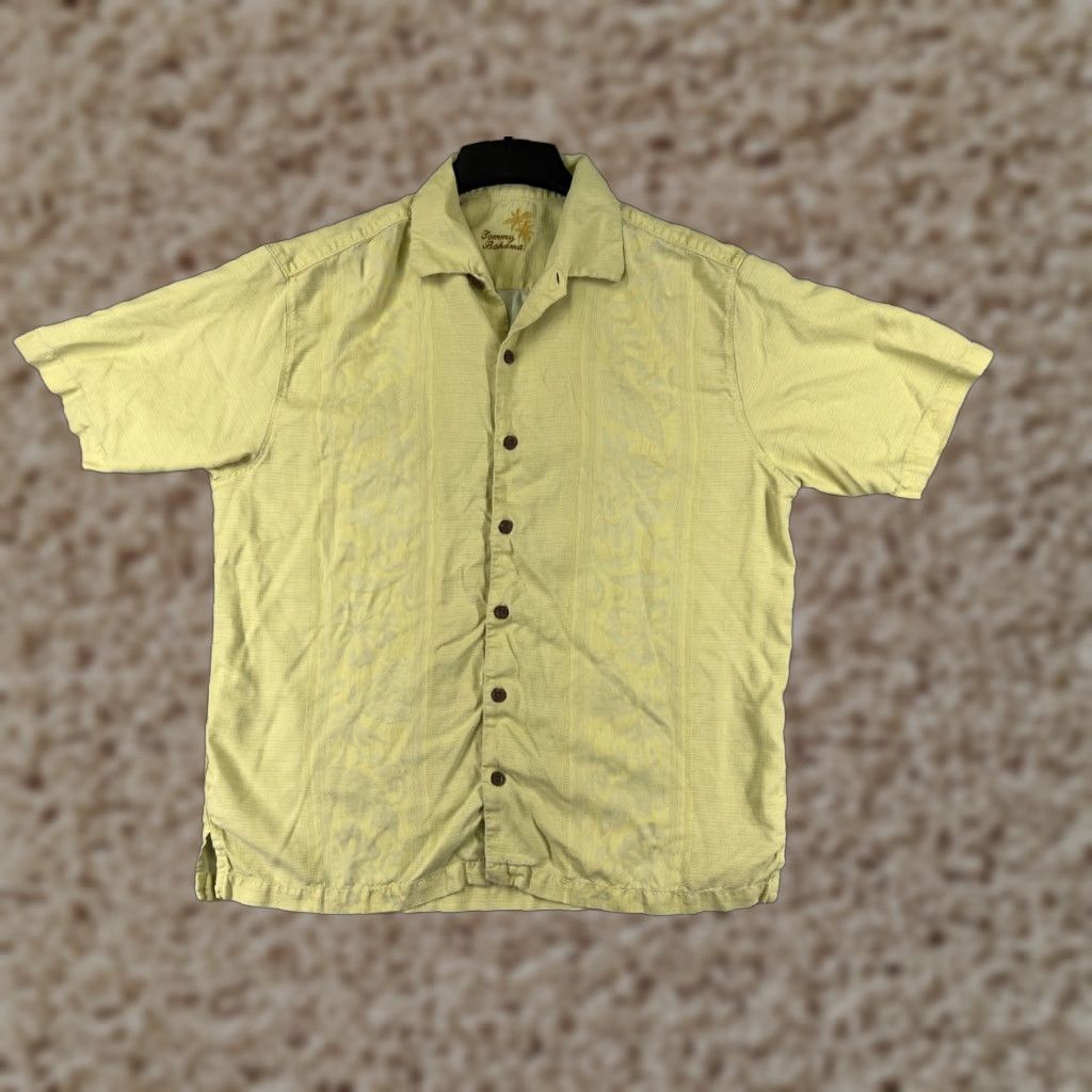 Tommy Bahama Tommy Bahama Shirt Men Large Black Yellow Floral Silk Button Up Resort Mens Size US L / EU 52-54 / 3 - 1 Thumbnail