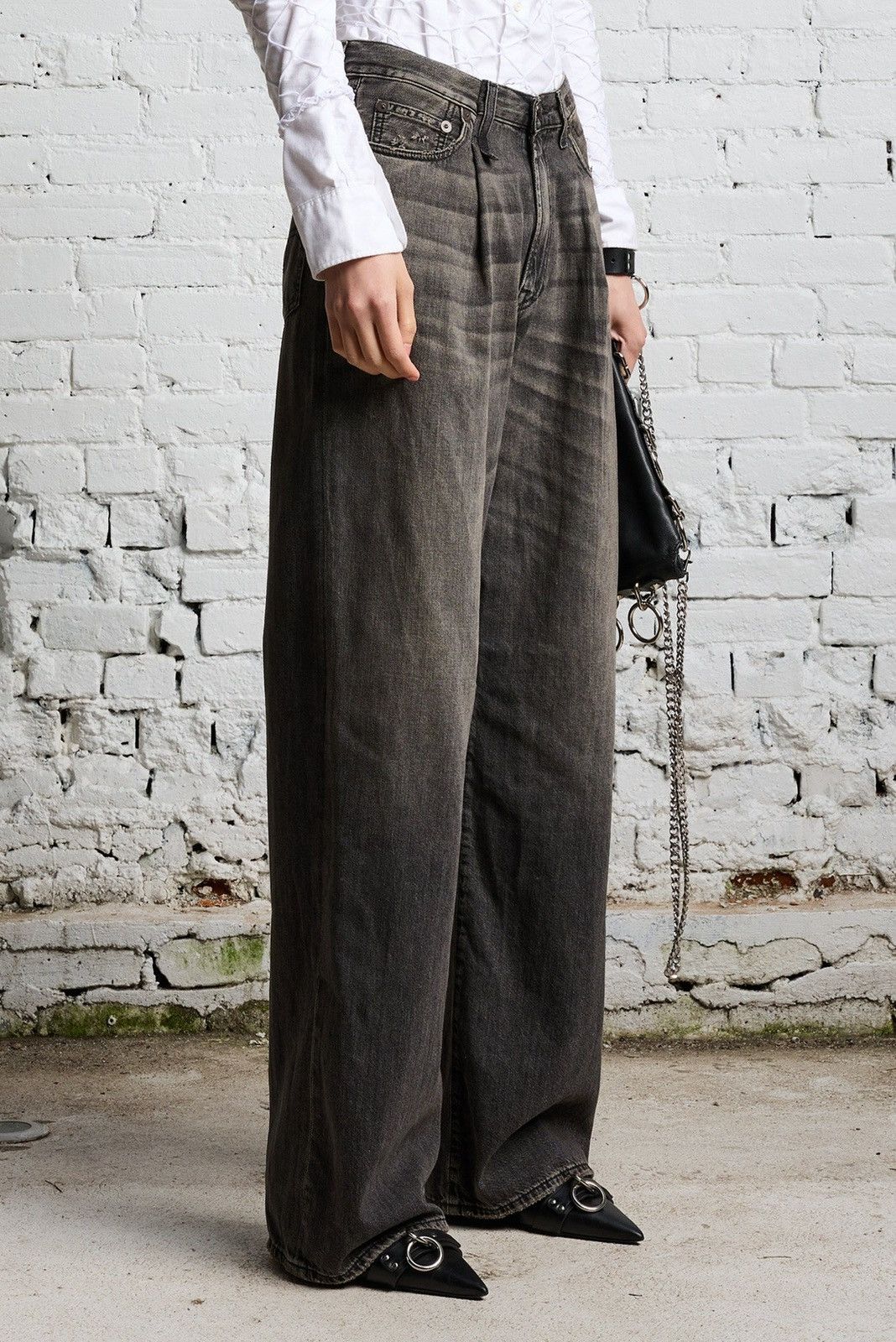 R13 DAMON PLEATED WIDE LEG - ELLERY BLACK SIZE 30 Size 30" / US 8 / IT 44 - 4 Thumbnail