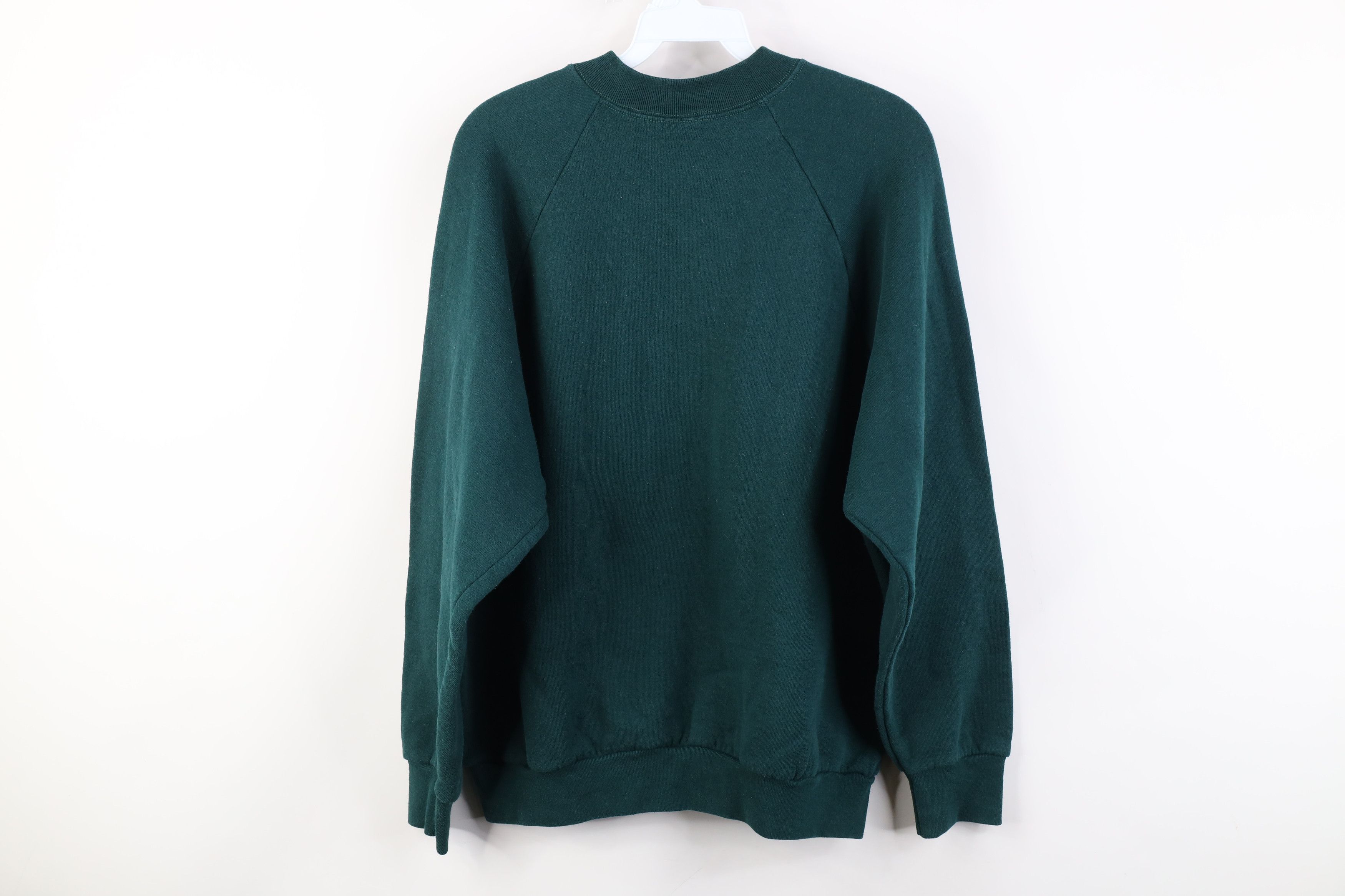 Vintage Vintage 90s Streetwear Crewneck Sweatshirt Hunter Green USA Size L / US 10 / IT 46 - 9 Thumbnail