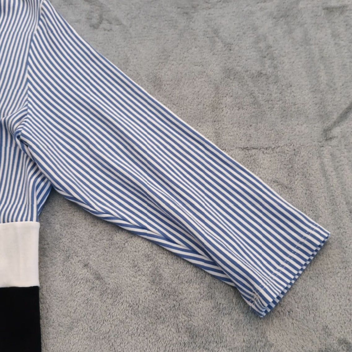 J. Jill J.Jill Shift Dress M Short Blue Striped 3/4 Sleeve Pullover Cotton Blend Women’s Size M / US 6-8 / IT 42-44 - 4 Thumbnail