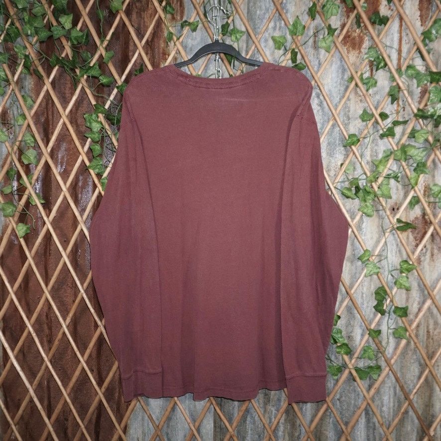 Old Navy Vintage / Y2K Old Navy maroon LS raw hem 00s deer t-shirt Size US XL / EU 56 / 4 - 2 Thumbnail