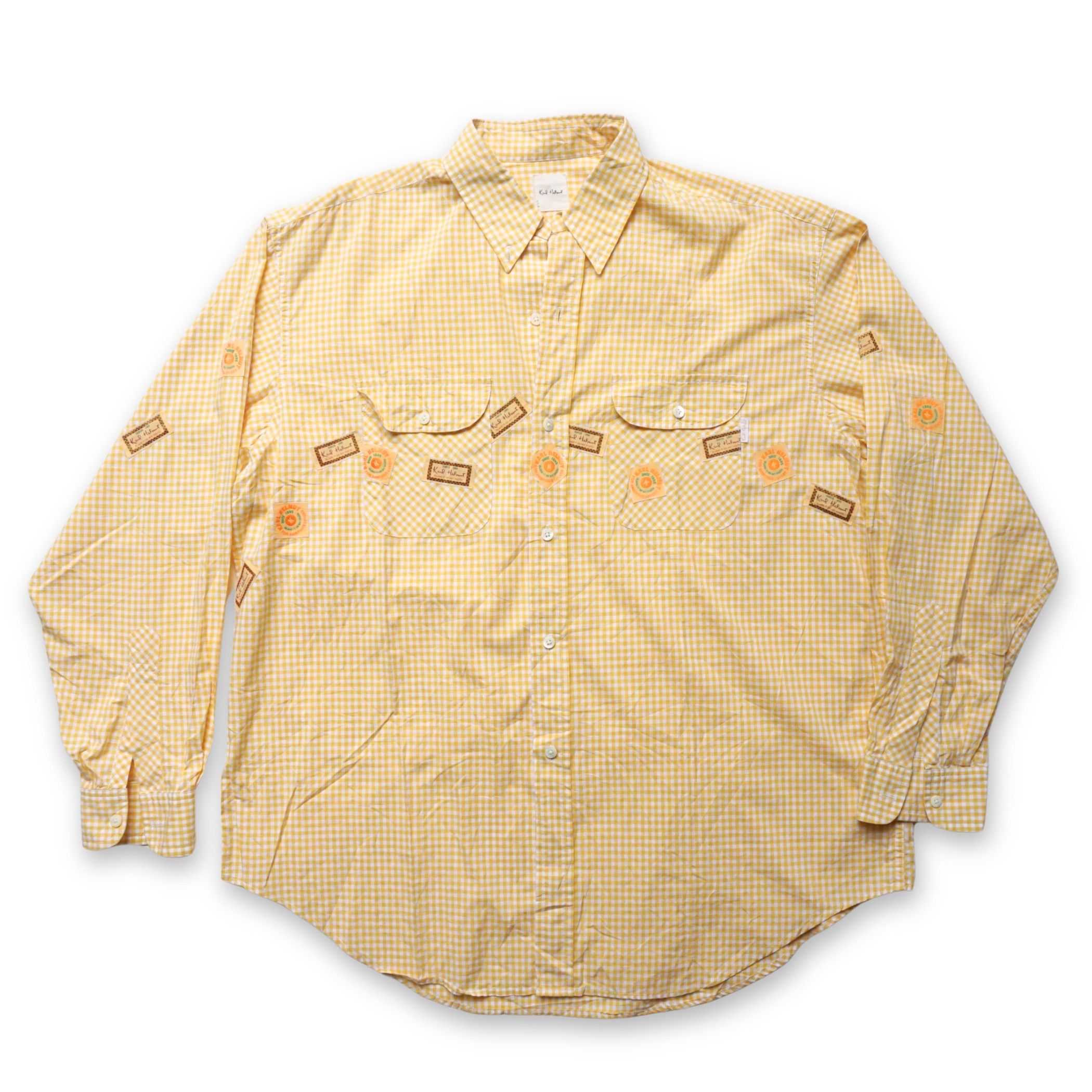 Karl Helmut Karl Helmut Yellow Check Shirt With Patches Size US XXL / EU 58 / 5 - 10 Thumbnail