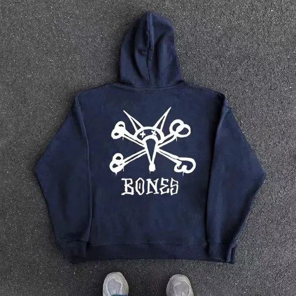 VIBE Vintage Street Hip Hop Skull Print Hooded Sweatshirt Size US XXL / EU 58 / 5 - 3 Thumbnail