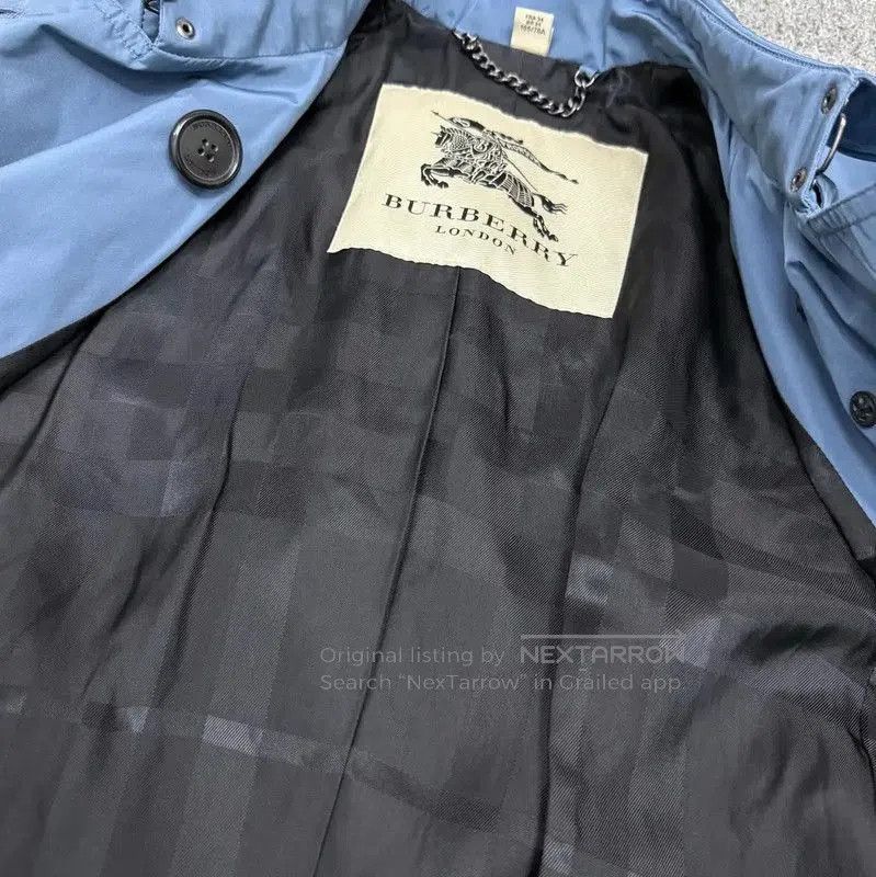 Burberry Burberry Women's Sky Blue Trench Coat. Size M / US 6-8 / IT 42-44 - 3 Thumbnail