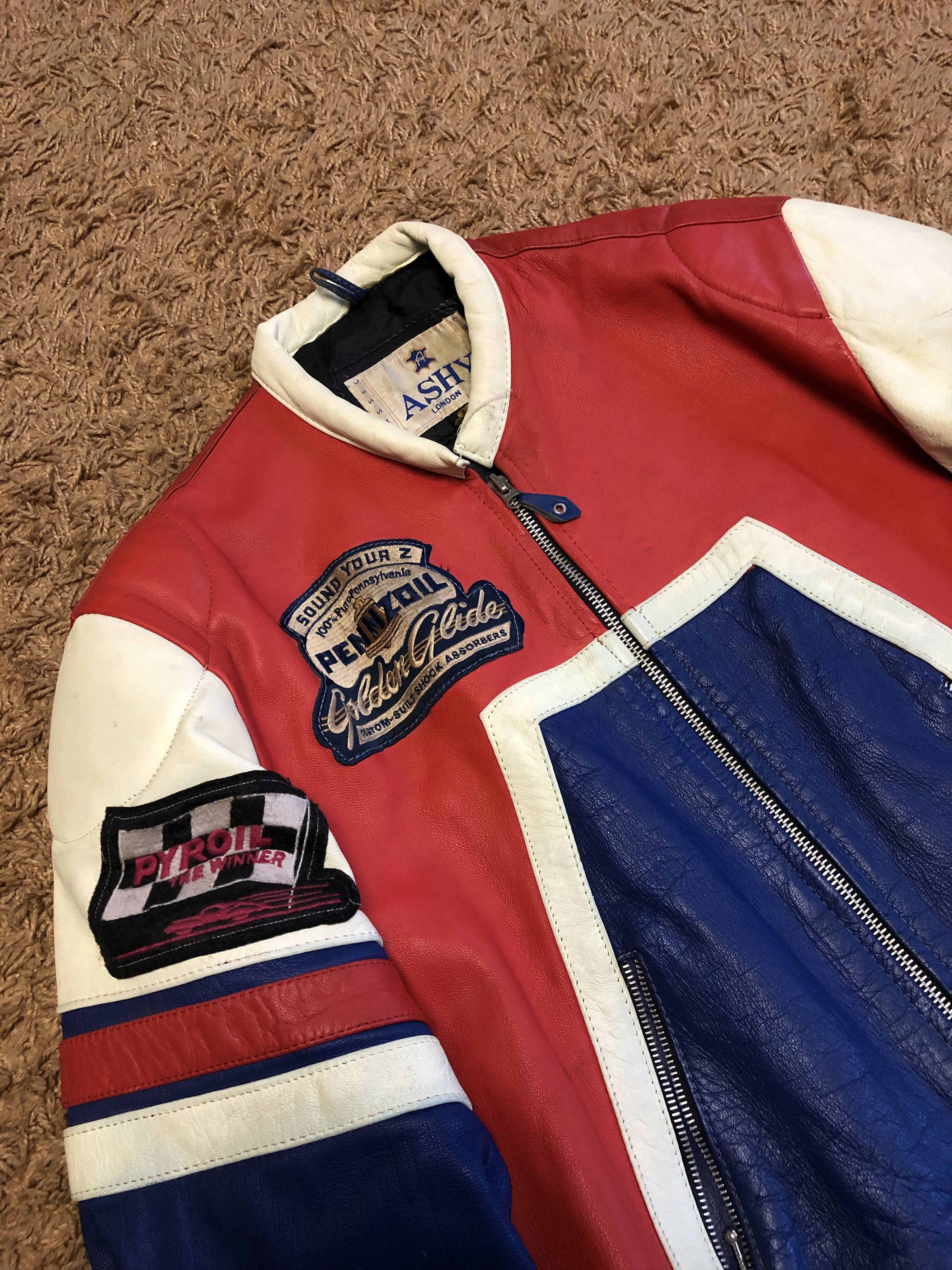 Leather × Vintage Vintage Racing Jacket Leather Size US M / EU 48-50 / 2 - 2 Thumbnail