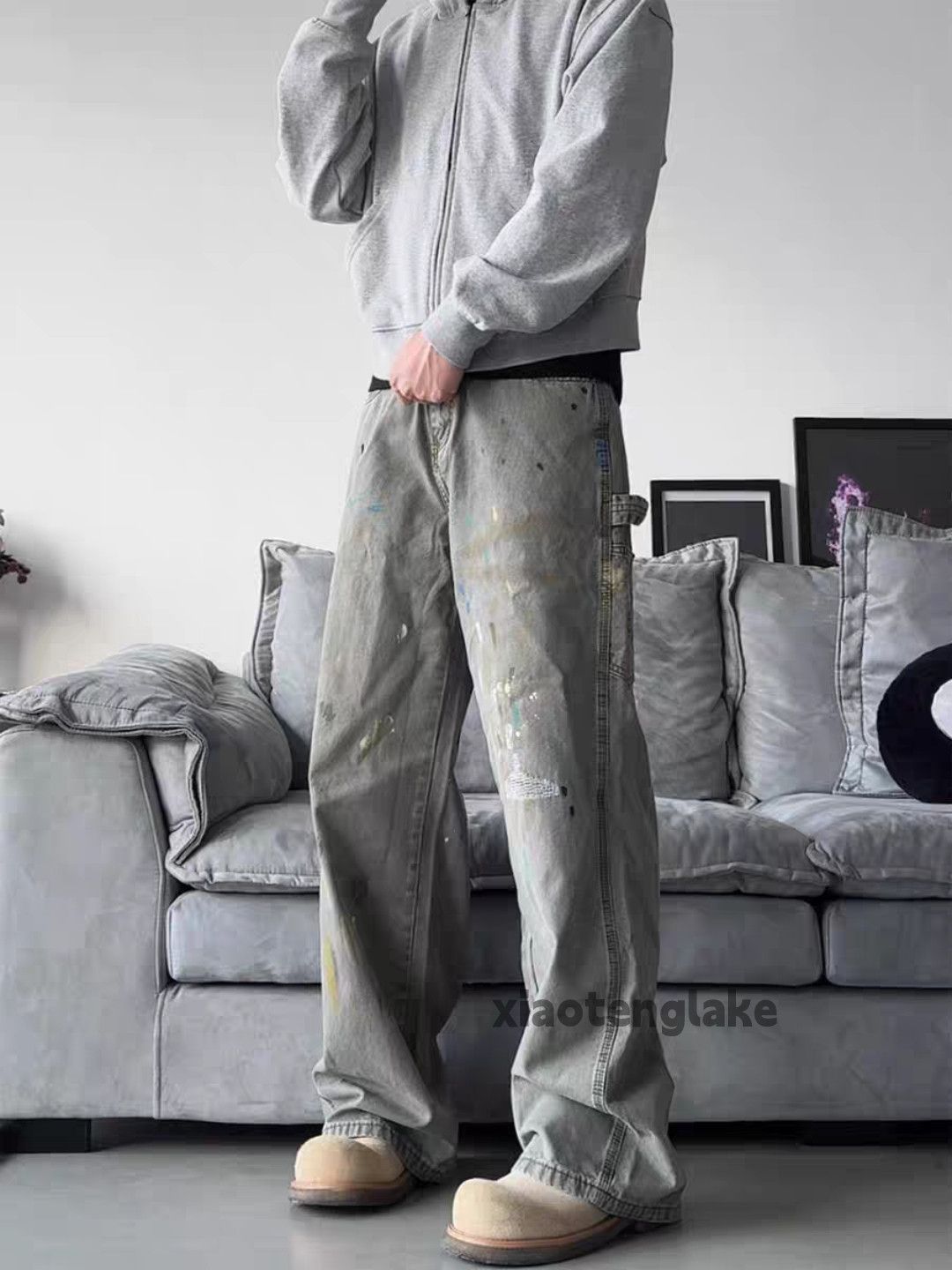 Designer × Japanese Brand × Vintage Utility skate hiphop paint grunge carpenter work pants Size US 32 / EU 48 - 1 Thumbnail