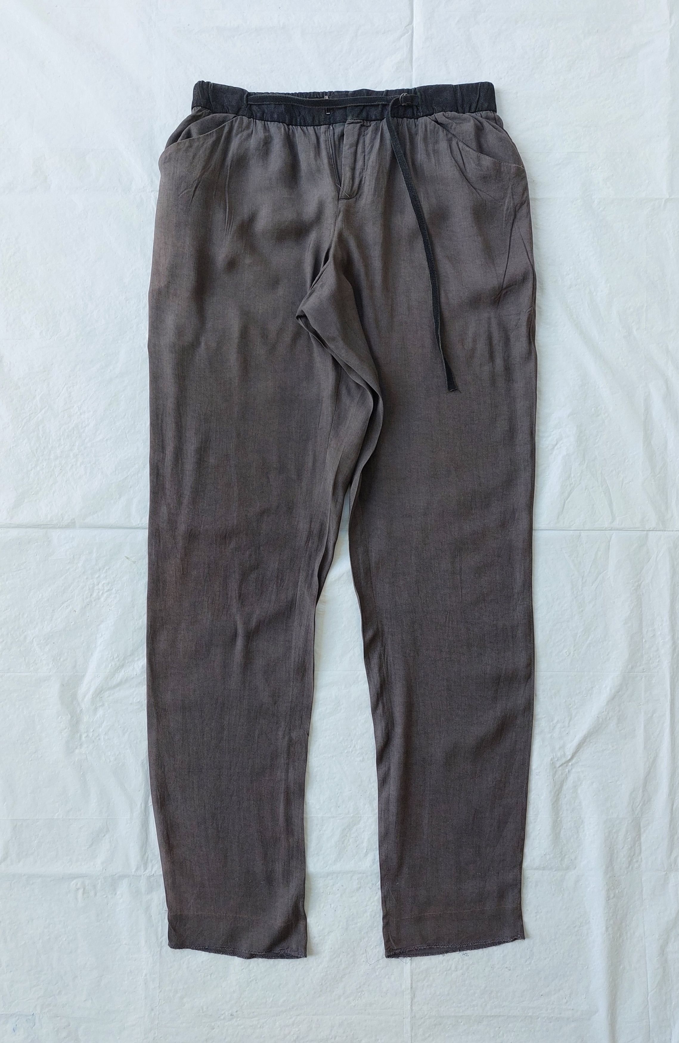 HELMUT LANG leather waist tapered pants