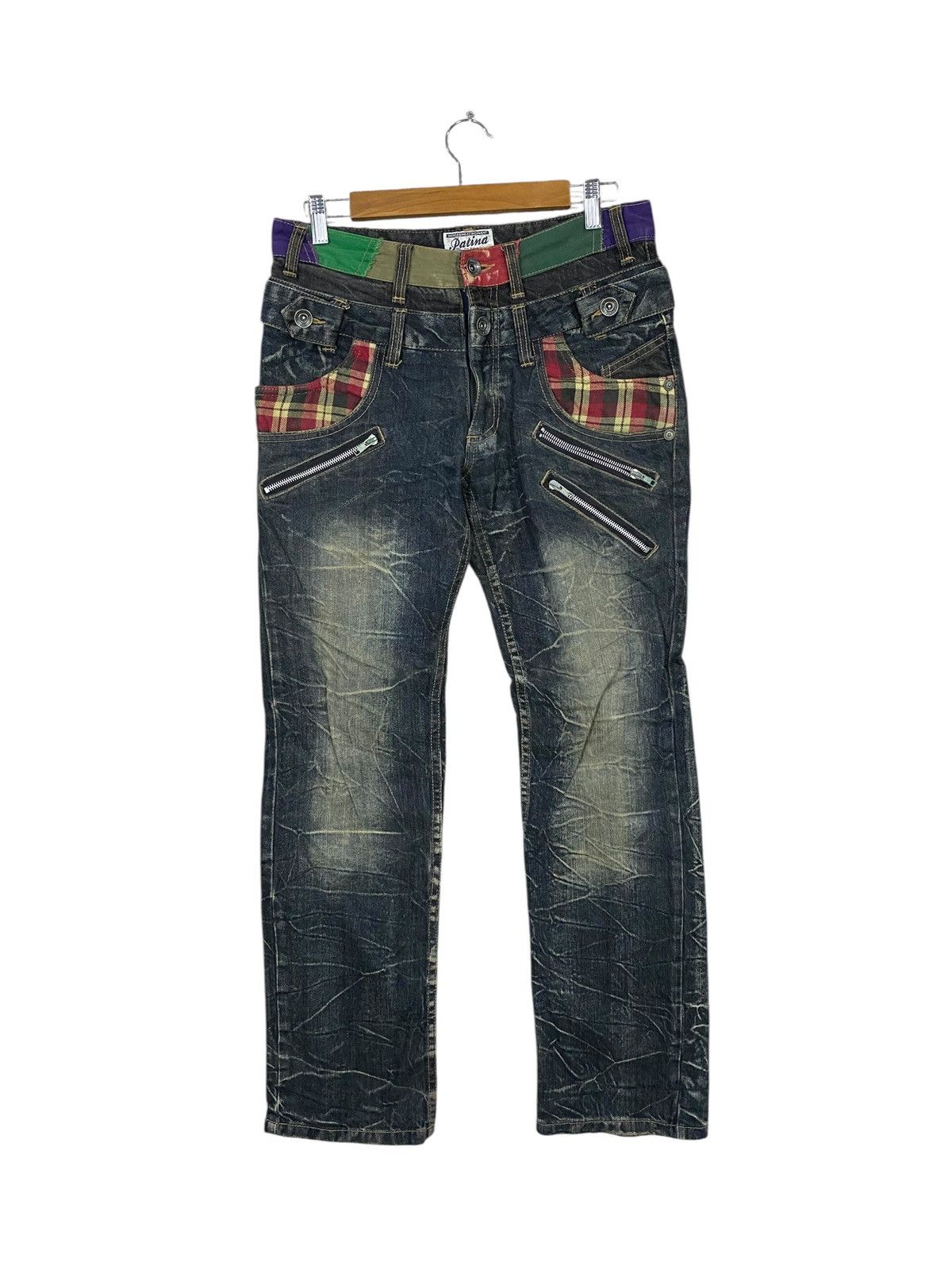 Japanese Brand Japanase brand patina double waist multizip denim pant Size US 31 - 1 Thumbnail