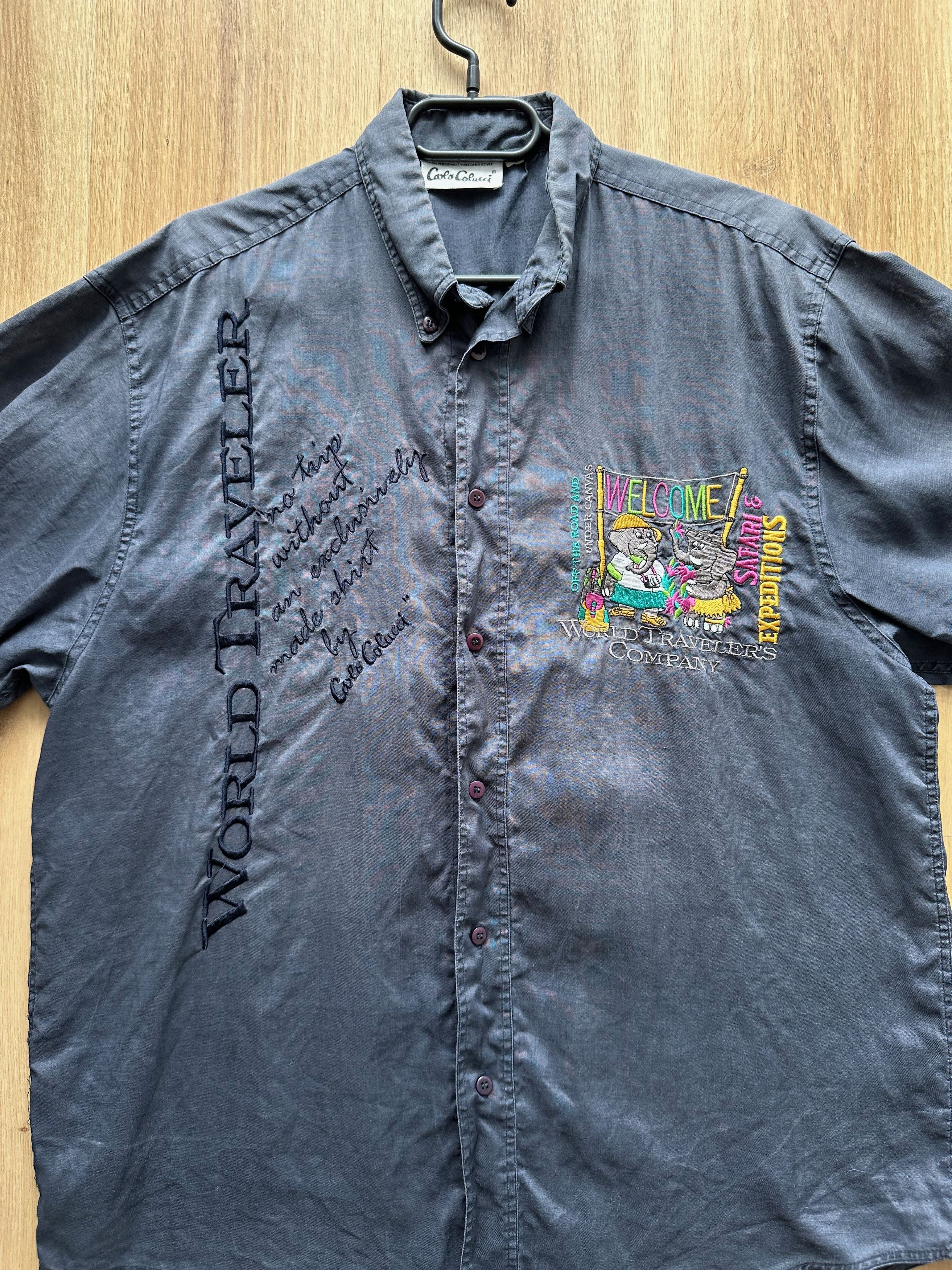 Carlo Colucci 90's CARLO COLUCCI linen shirt multicolor embroidered Size US M / EU 48-50 / 2 - 8 Thumbnail