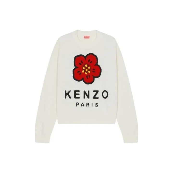 Kenzo Kenzo Floral Logo Knitted Sweater for Women -2507 Size L / US 10 / IT 46 - 1 Thumbnail