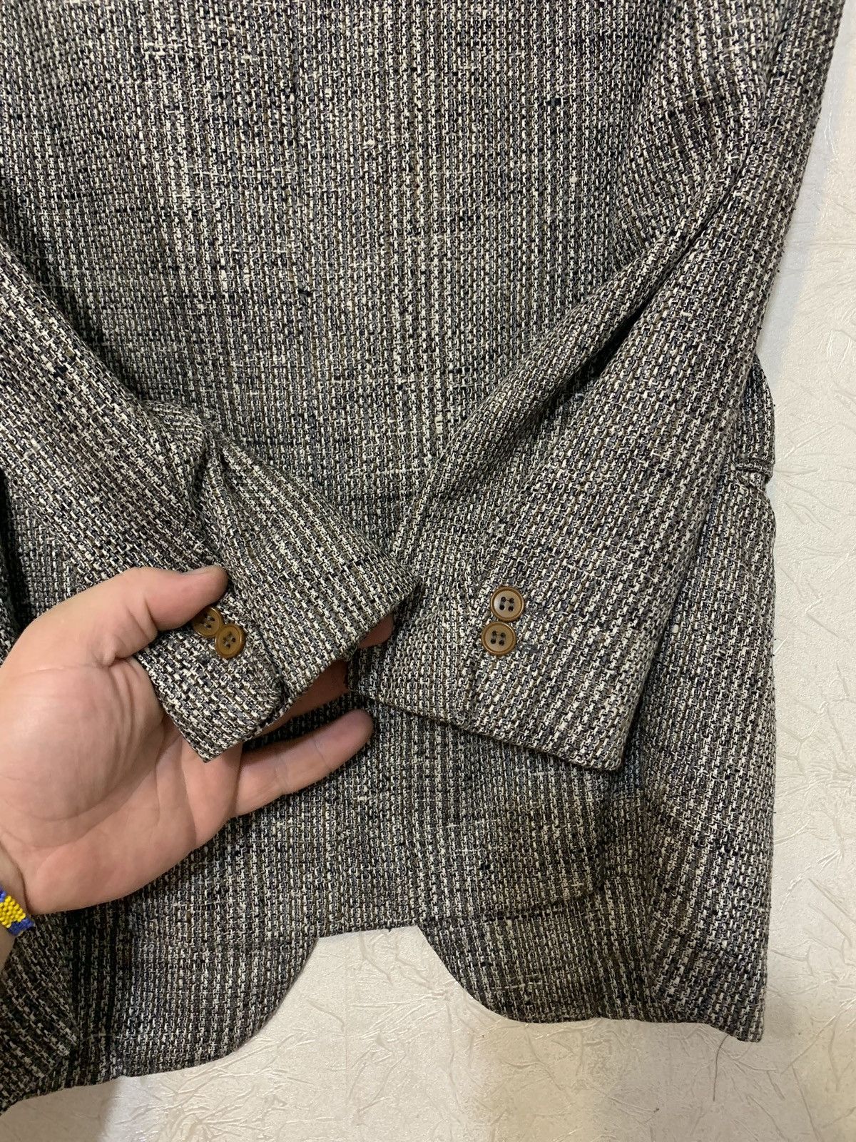 Ermenegildo Zegna × Vintage Ermenegildo Zegna Pure Silk Men’s Grey 2 Piece Blazer Jacket Size 44R - 7 Thumbnail