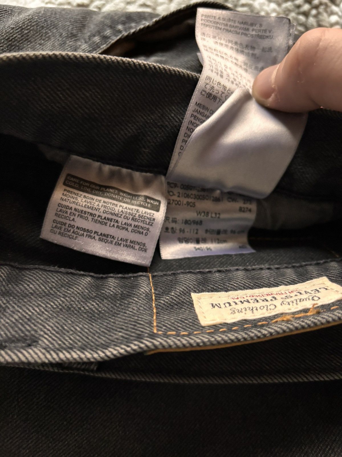 Levi's Levis 501 washed black jeans Size US 38 / EU 54 - 6 Thumbnail