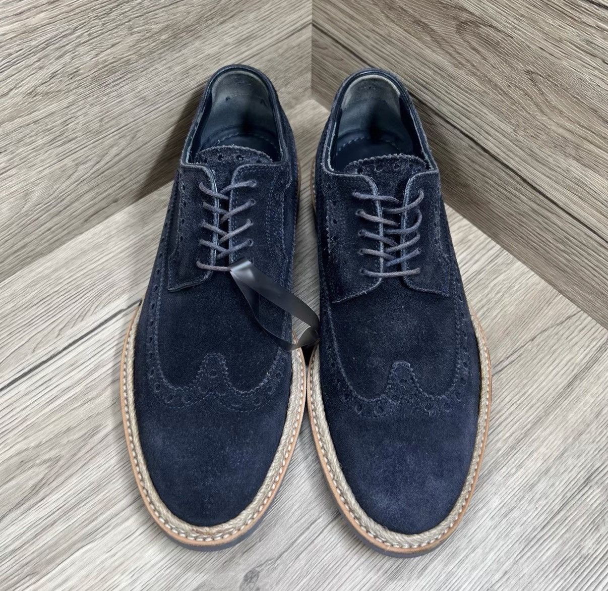Louis Vuitton Louis Vuitton Blue Carved Derby Leather Shoes J41 Size US 6.5 / EU 39-40 - 2 Thumbnail