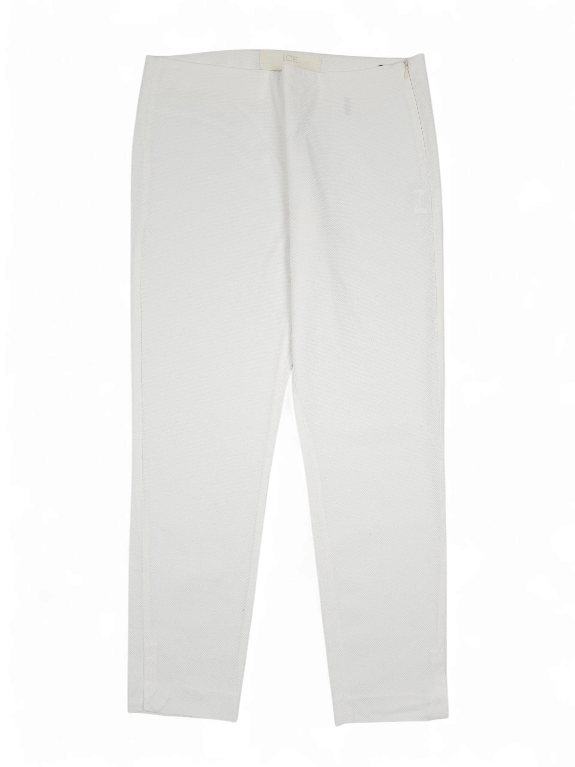 Iceberg 💎 Iceberg Classic Straight White Casual Trousers Pants M Size 33" - 1 Thumbnail