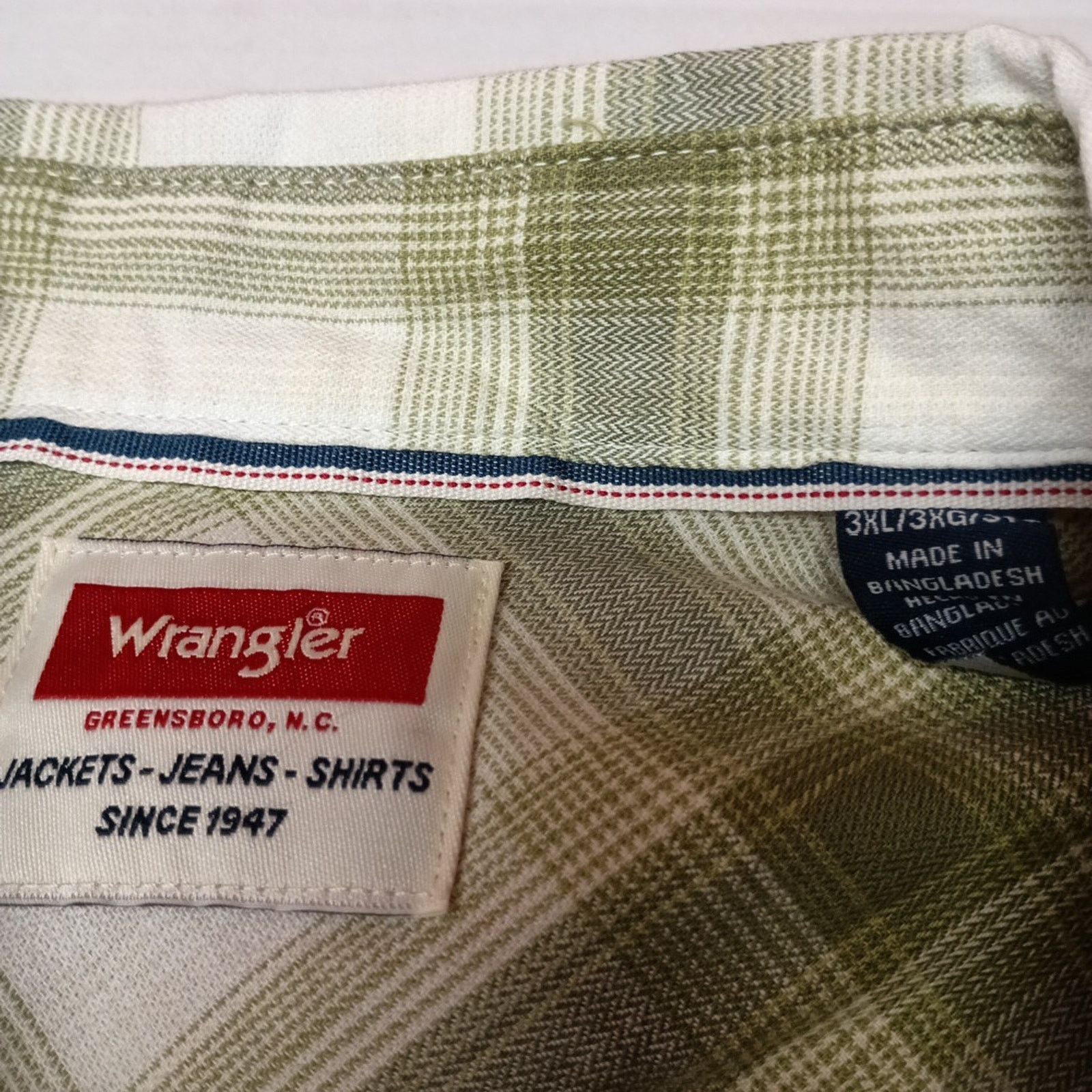 Wrangler Wrangler Cowboy Wash Twill Shirt Men's 3XL Loden Green Plaid Size US XXL / EU 58 / 5 - 4 Thumbnail