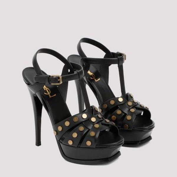 Saint Laurent Paris o1tp1o0125 Tribute Sandals in Black Size US 10 / IT 40 - 4 Thumbnail