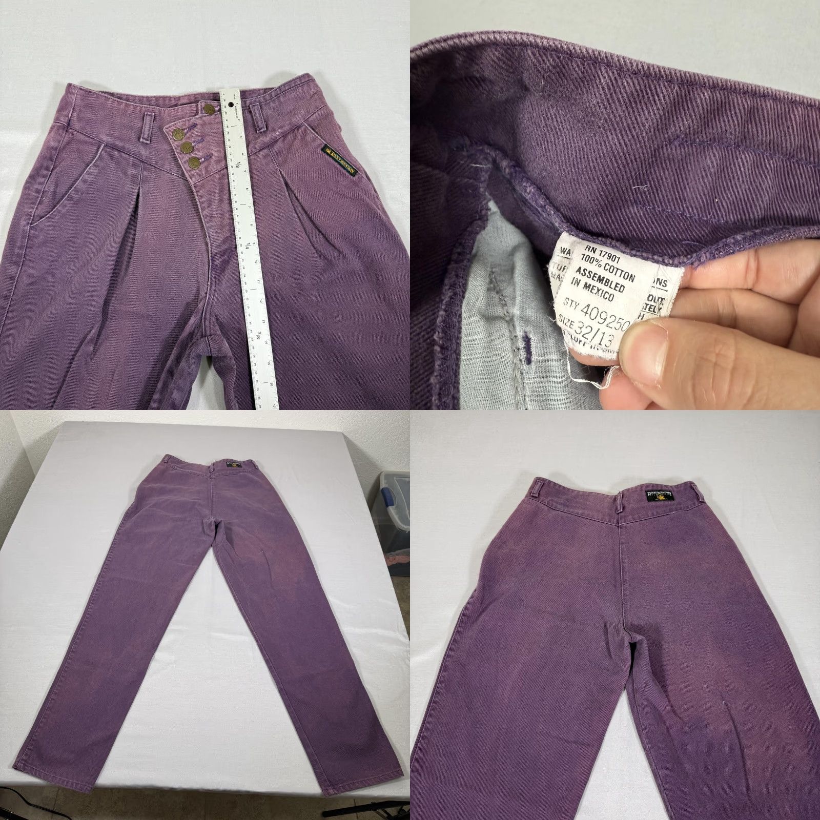 Vintage VINTAGE Rockies Jeans Womens 13 Denim Pants 90s Purple High Waist Slim Straight 100% Cotton Boyfriend? Size 34" / US 12 / IT 48 - 9 Thumbnail