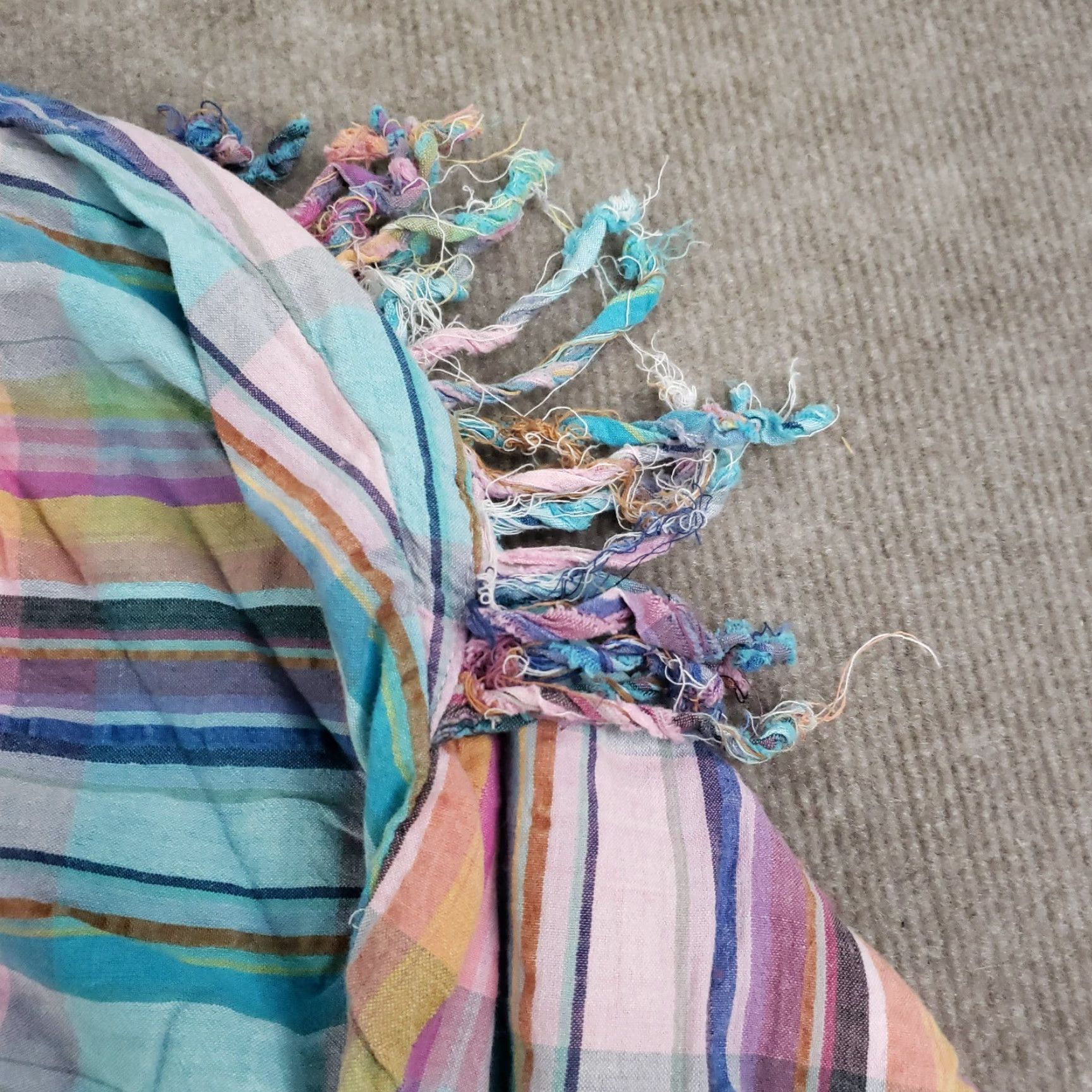 Vintage Vtg Circle T Button Up Shirt Womens Large Blue Pink Plaid Western Fringe Size L / US 10 / IT 46 - 8 Thumbnail