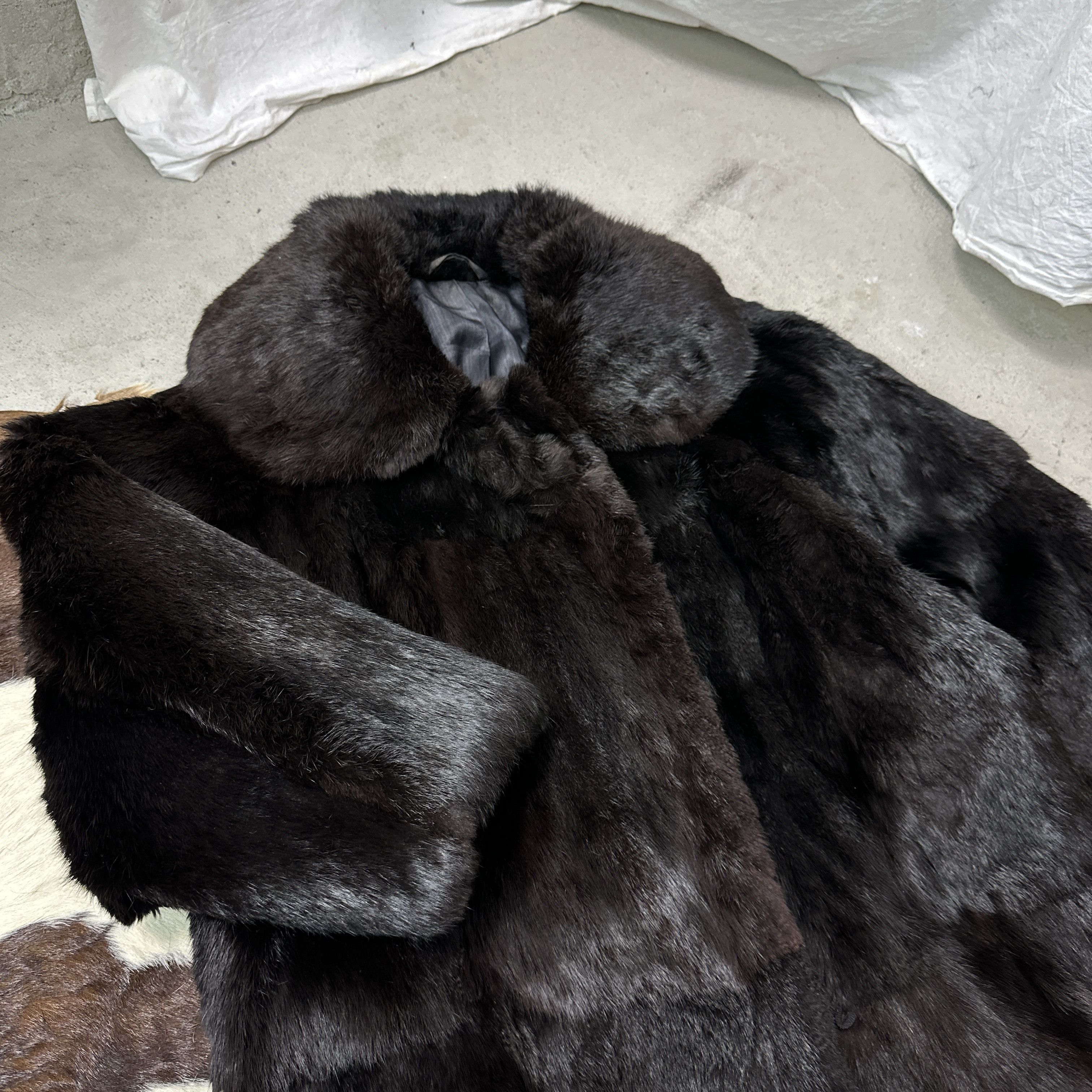 Vintage Vintage Old Money Oversized Chocolate Brown Rabbit Fur 80s Size XL / US 12-14 / IT 48-50 - 7 Thumbnail