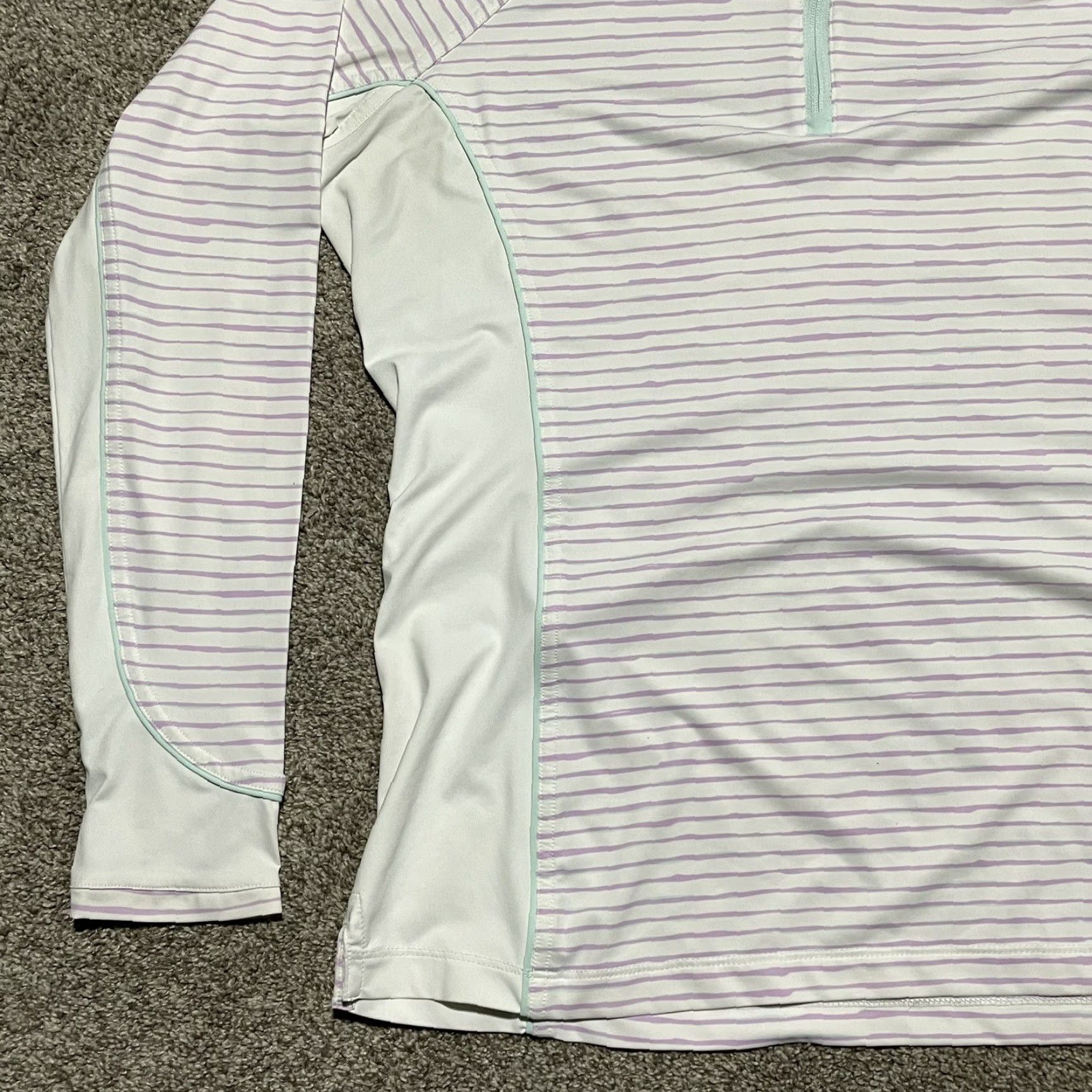 Peter Millar PETER MILLAR UPF 50+ Purple Striped Pullover Womens Plus Size M Activewear Size M / US 6-8 / IT 42-44 - 3 Thumbnail