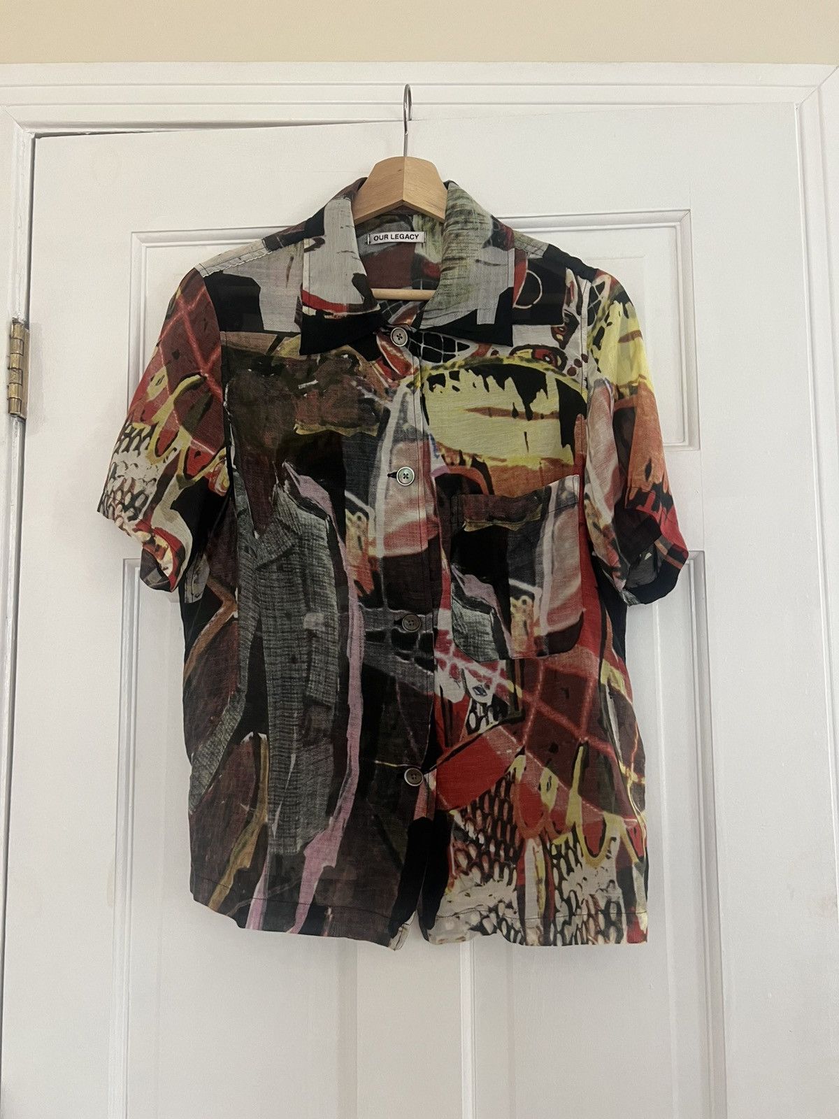 トップス SHORT SLEEVE SQUARE SHIRT, Peace Crowd Our Legacy - Short Sleeve Square Shirt Peace Crowd