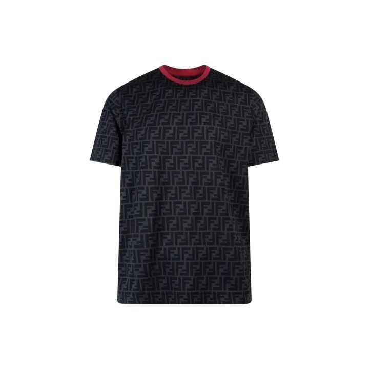 Fendi Fendi FW22 Black Graphic Trim Short Sleeve T-Shirt -2507 Size US L / EU 52-54 / 3 - 1 Thumbnail