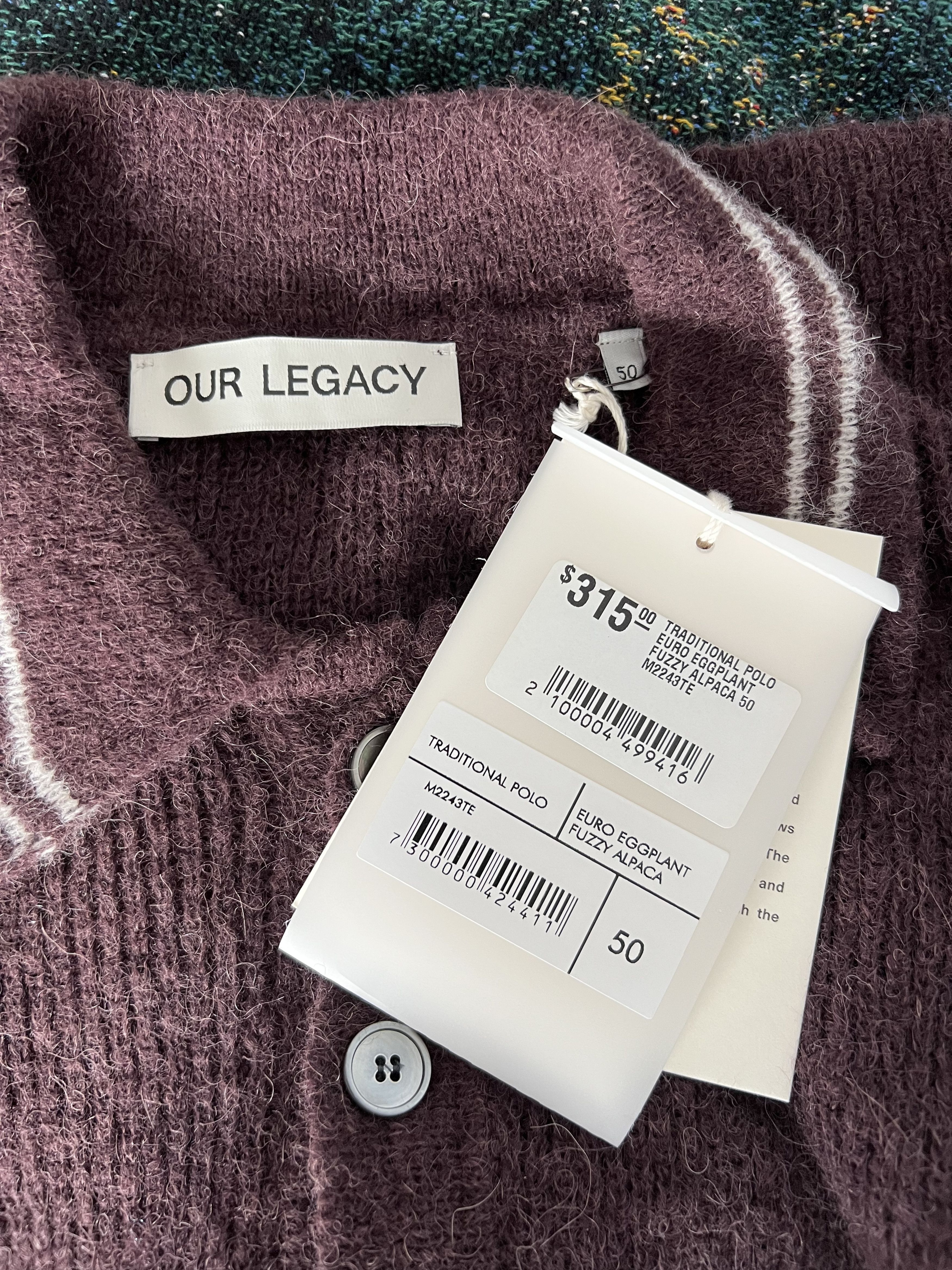 Our Legacy Our Legacy Traditional Polo in Fuzzy Alpaca Eggplant Size US M / EU 48-50 / 2 - 7 Thumbnail
