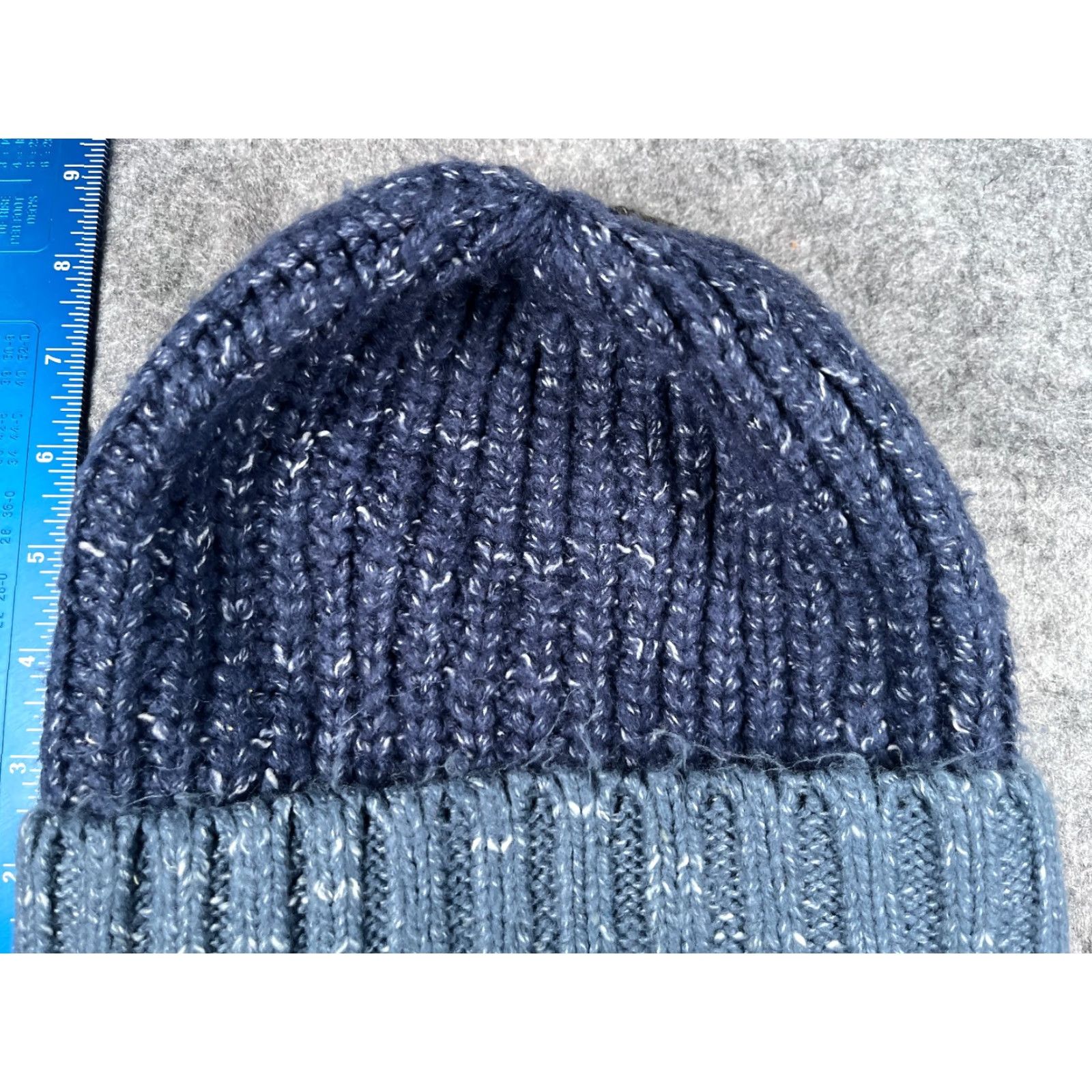 Vintage Universal Thread Beanie Women One Size Blue Gray Polyester Blend Toque Ski Size ONE SIZE - 3 Thumbnail