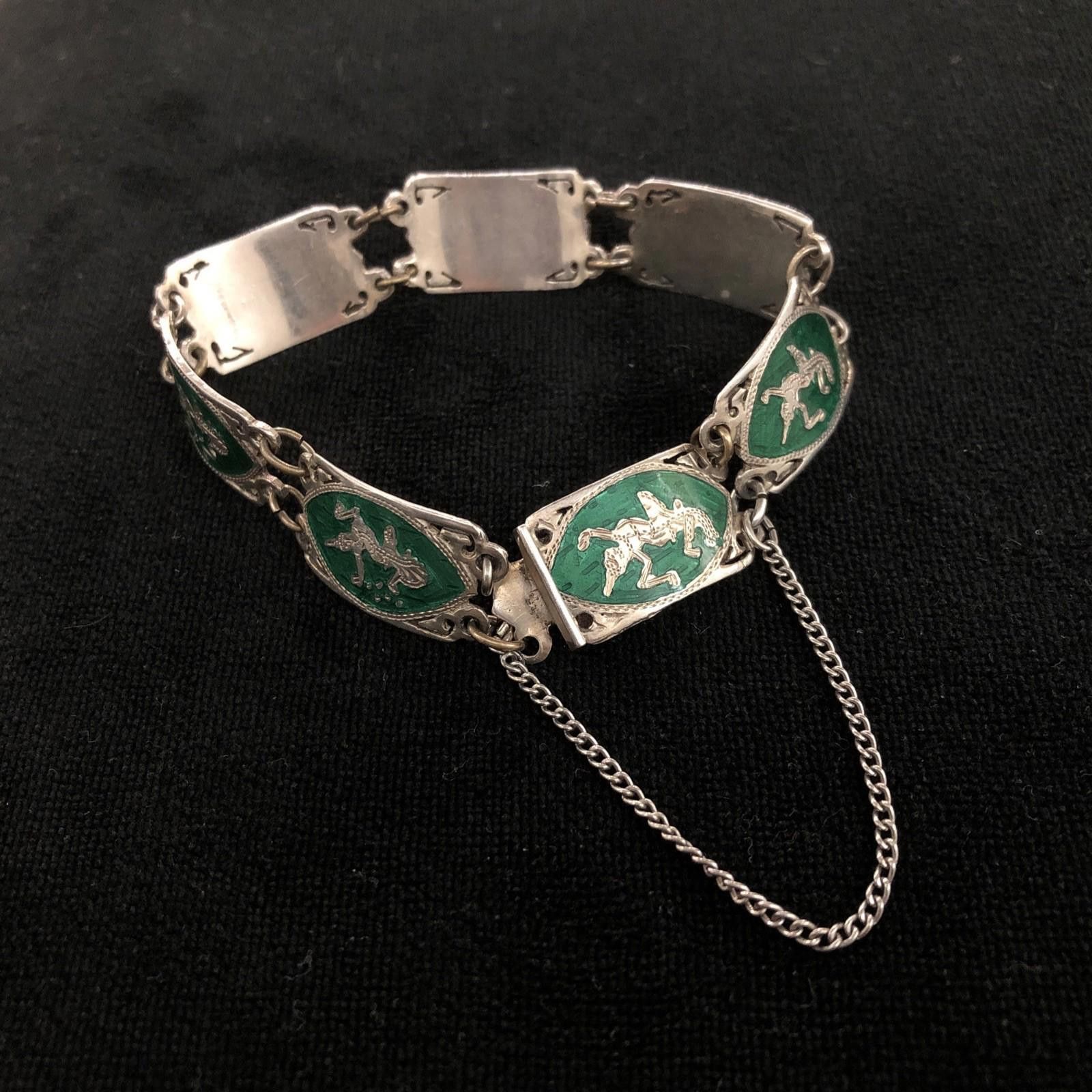 Other SIAM STERLING NIELLO GREEN ENAMEL GODDESS DANCER THAI Size ONE SIZE - 8 Thumbnail