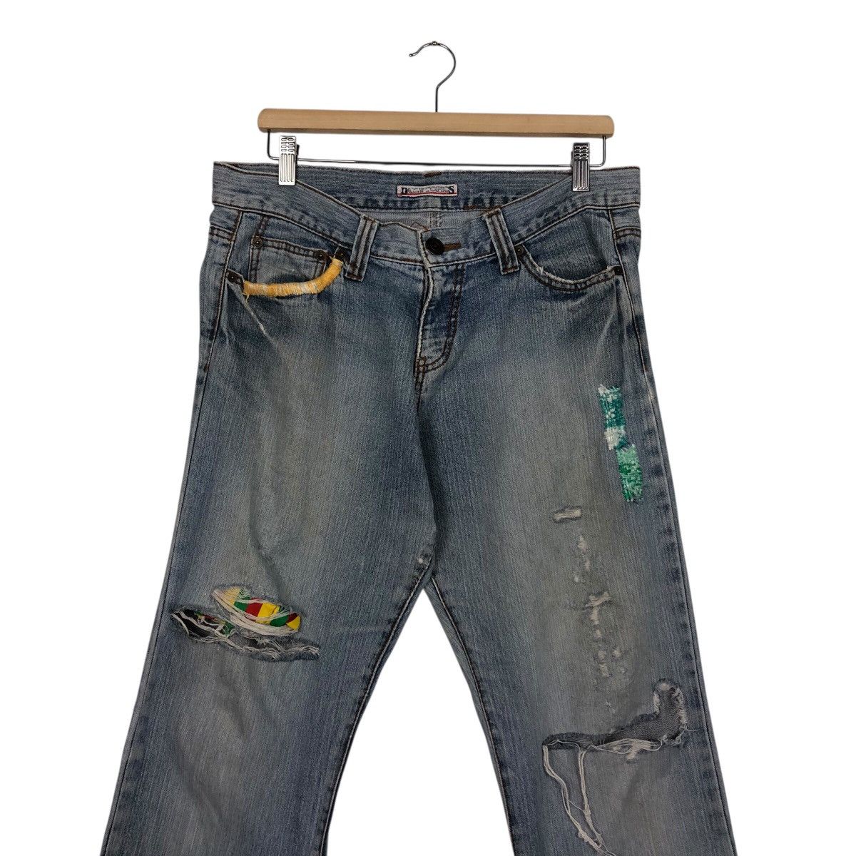 Japanese Brand Hysteric Glamour Distressed Patchwork Denim Size 34" / US 12 / IT 48 - 5 Thumbnail